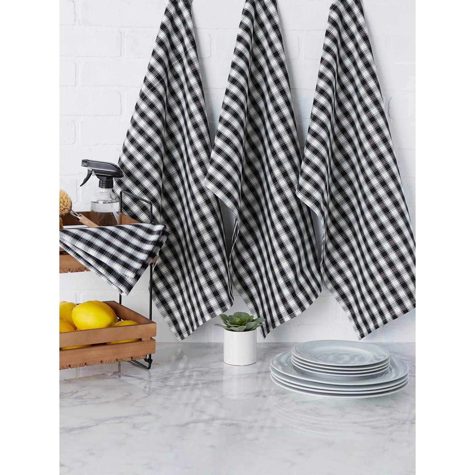 DII® French Check Dishtowel, 4ct.