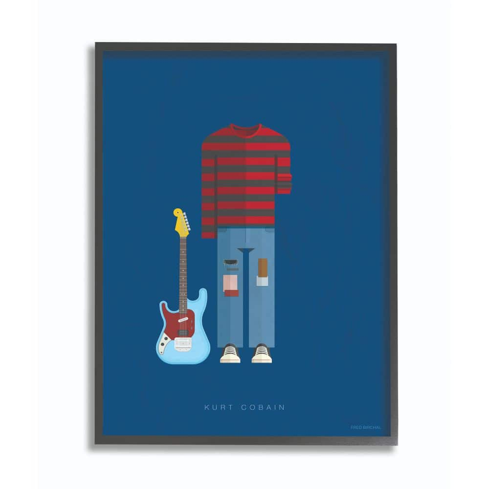 Stupell Industries Kurt Cobain Minimalist Illustration Black Framed Wall Art | 11" x 14" | Michaels®