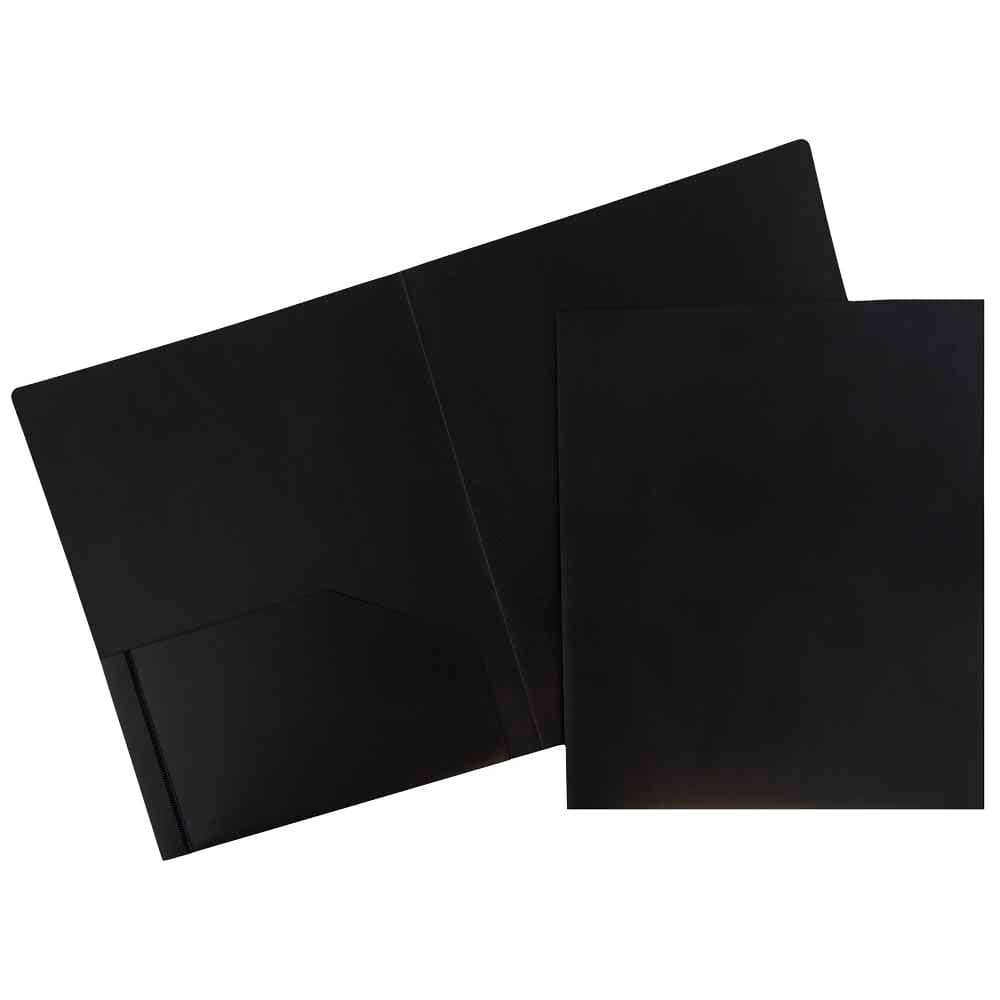JAM Paper Heavy Duty Plastic 2-Pocket Folders, 6ct.