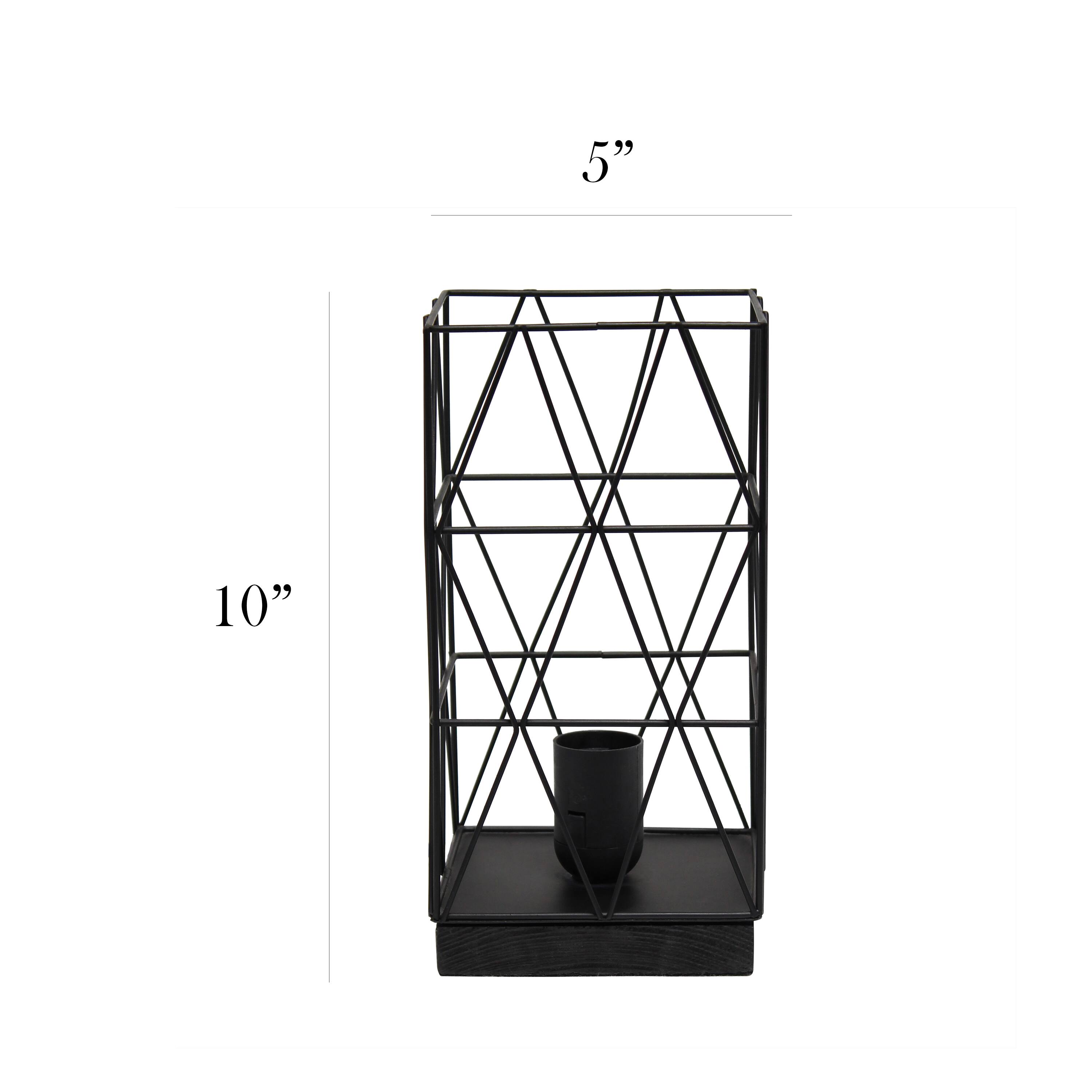 Simple Designs 10" Geometric Square Metal Table Lamp