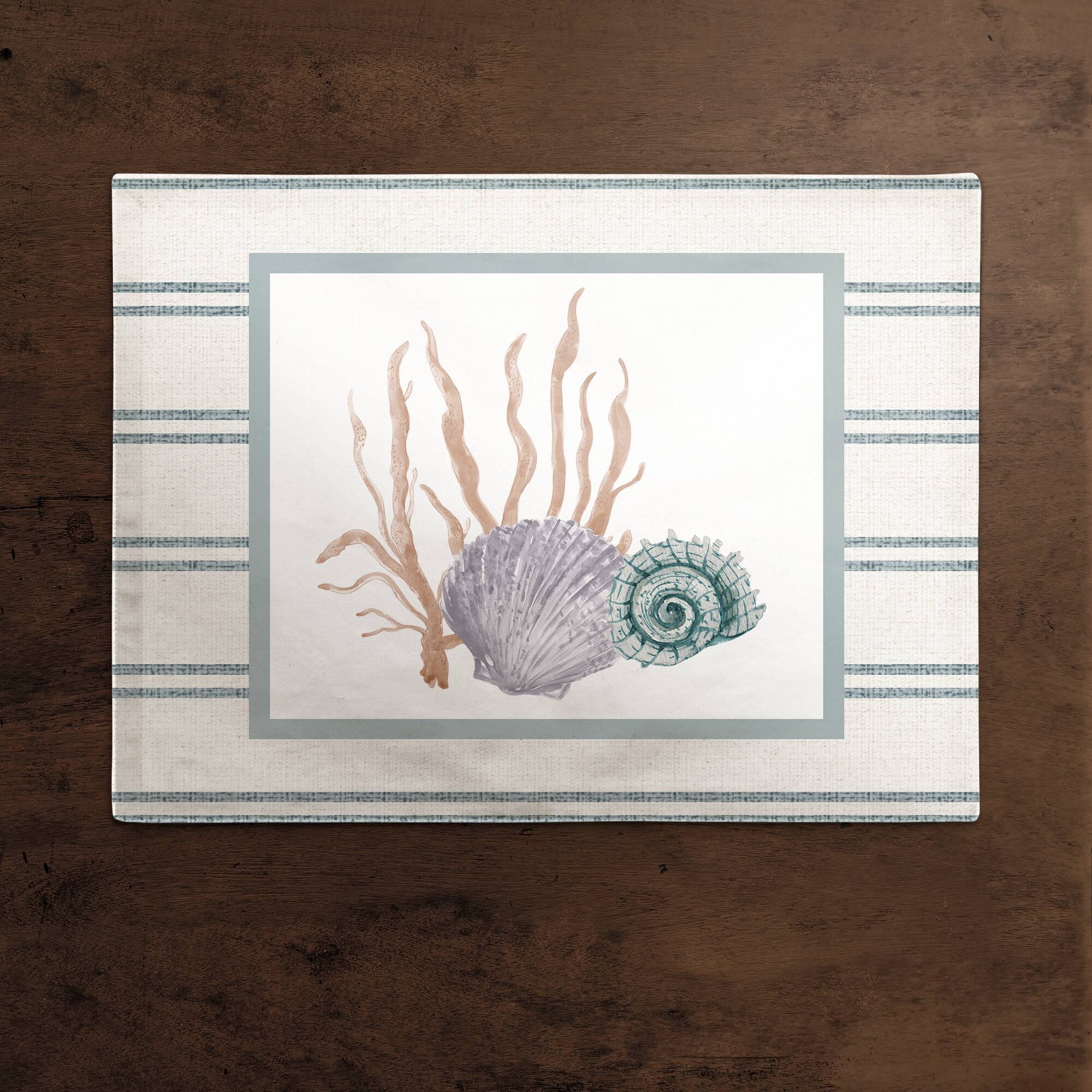 Scallop and Snail Shell 14" x 18" Cotton Twill Placemat
