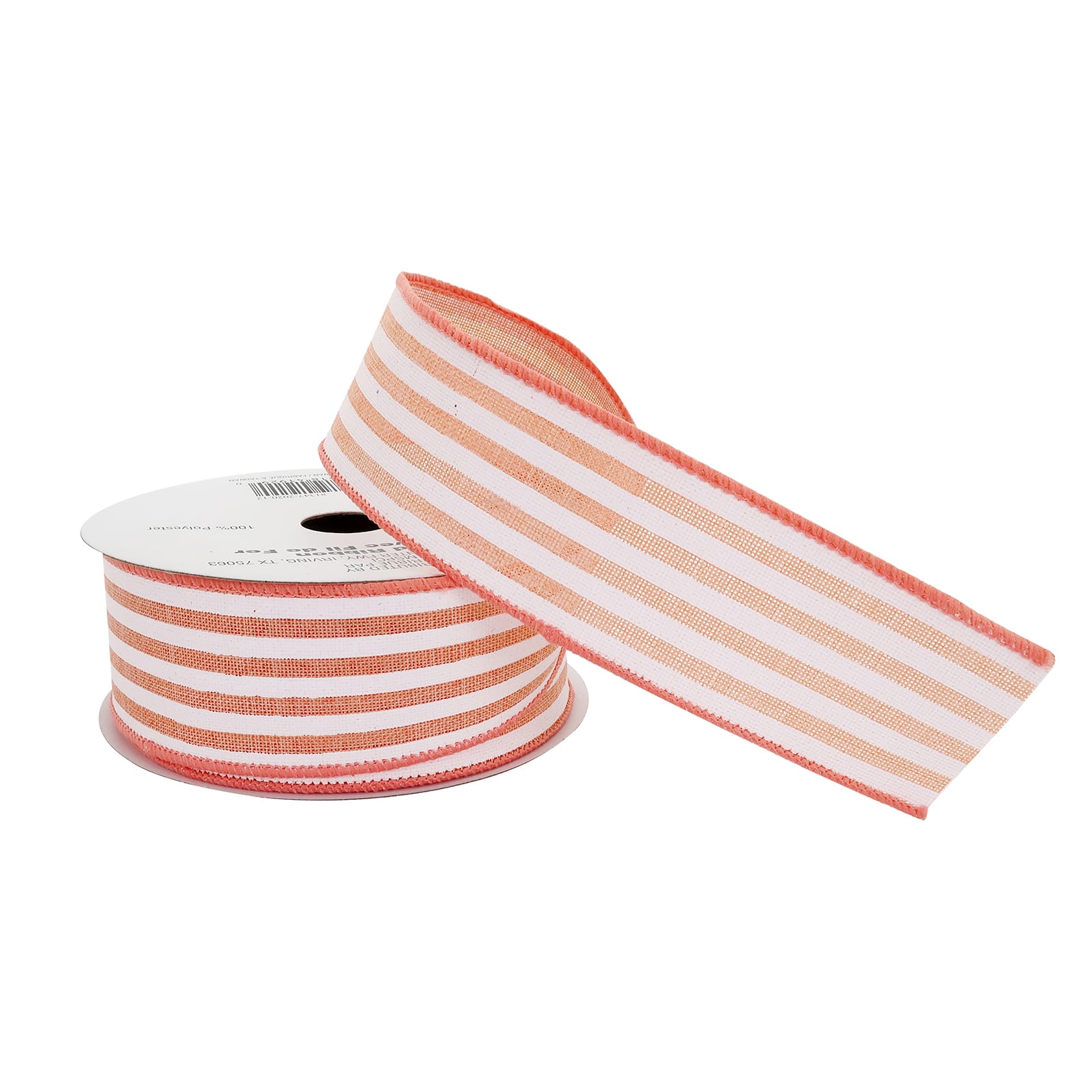 12 Pack: 1.5" x 10yd. Faux Linen Wired Thin Striped Ribbon by Celebrate It® Specialty