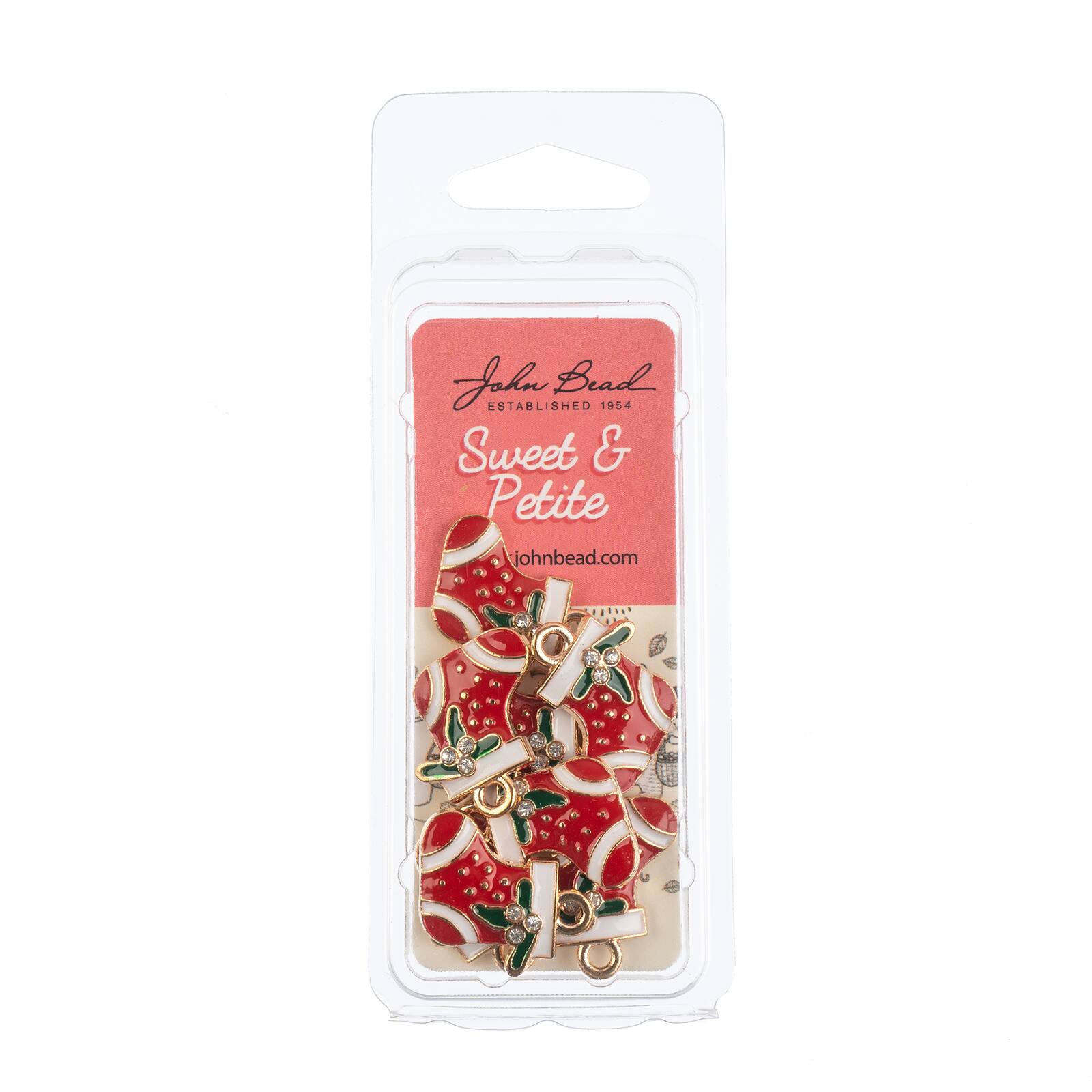 John Bead Sweet &#x26; Petite Stocking Holiday Charms, 8ct.