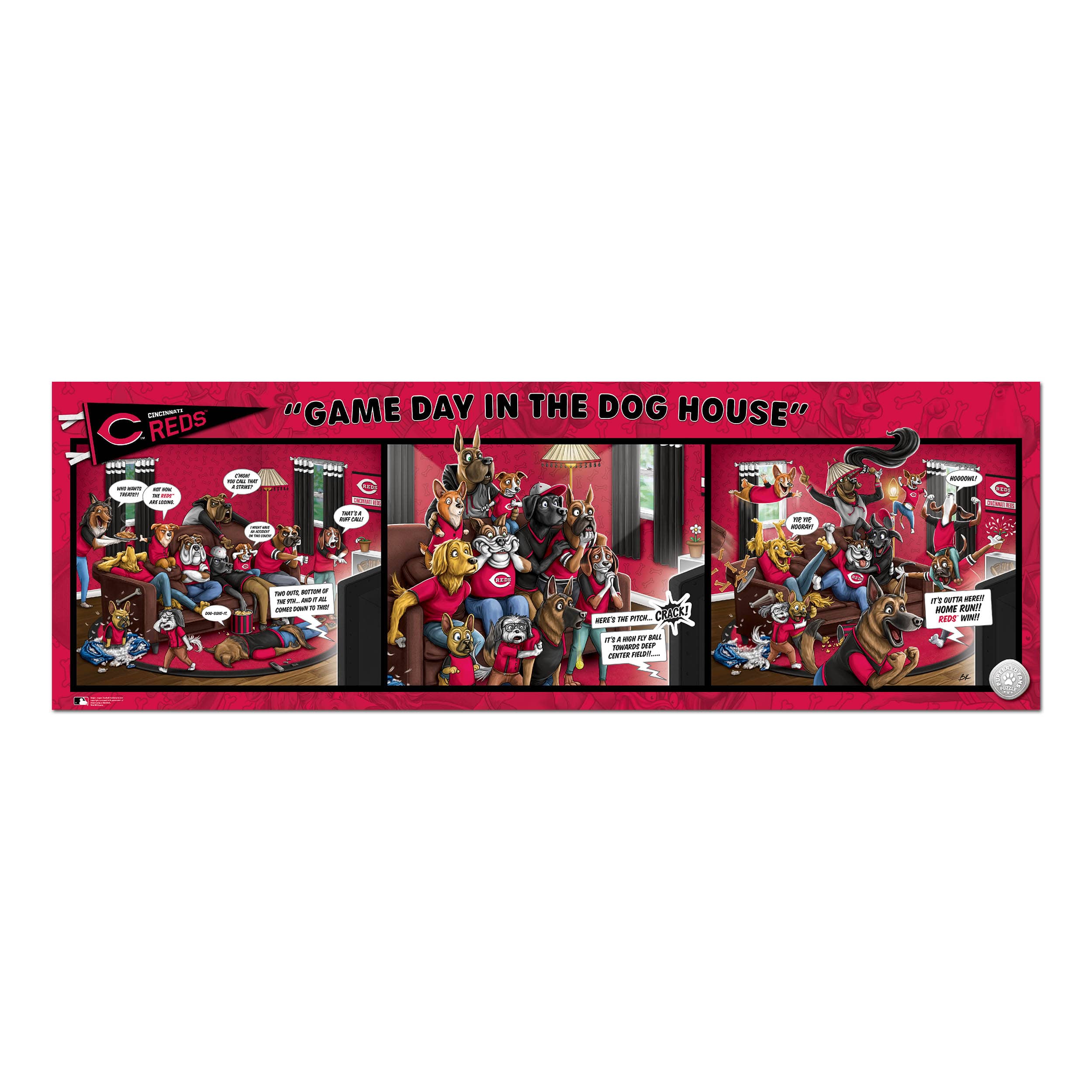 MLB Game Day in the Dog House 1,000 Piece Puzzle