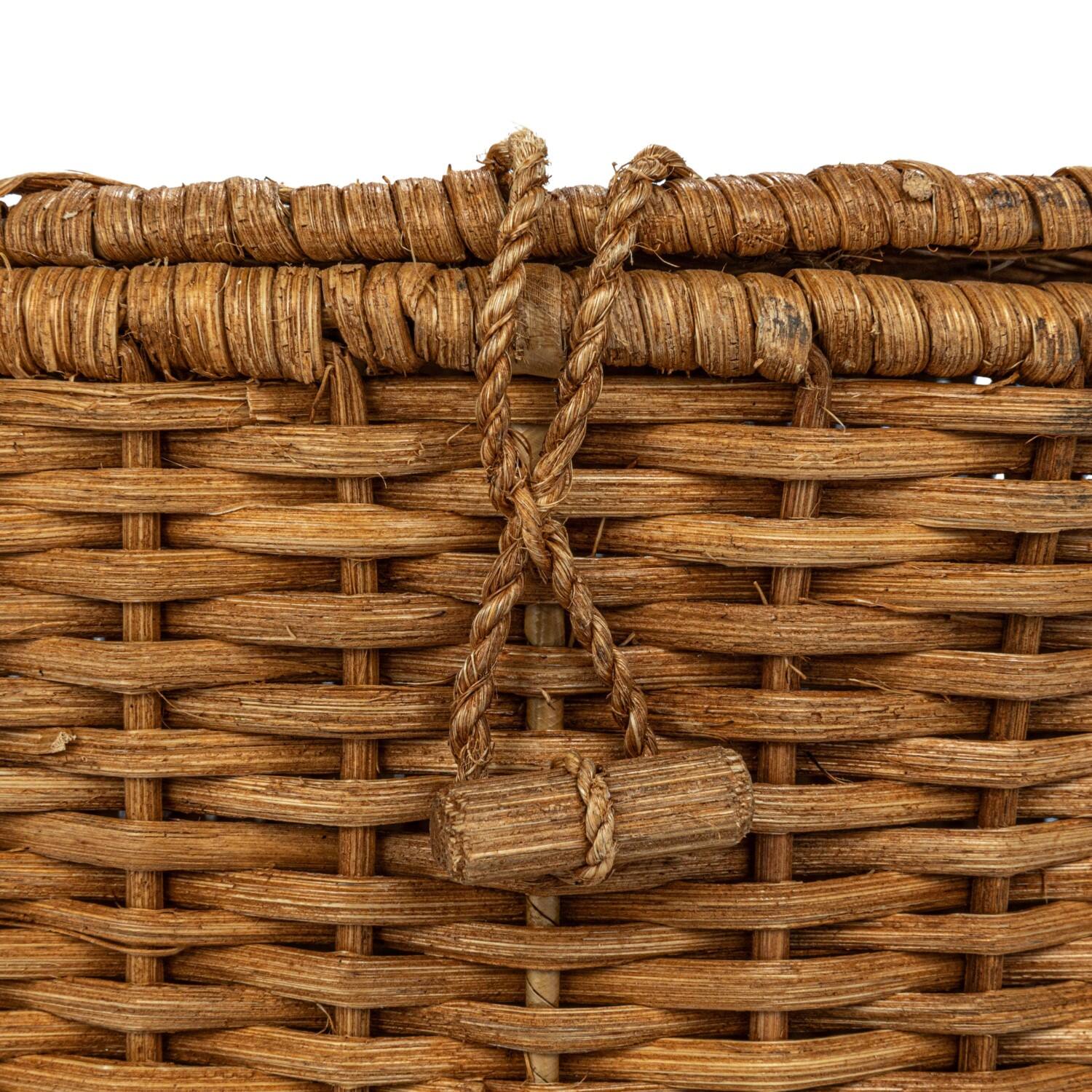 Hello Honey® Natural Oval Wicker Picnic Basket with Open Side Compartment