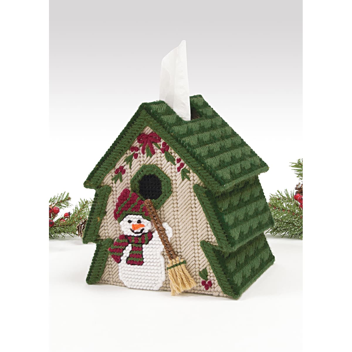 Mary Maxim 5&#x27;&#x27; Tree Plastic Canvas Tissue Box Kit, 7ct.