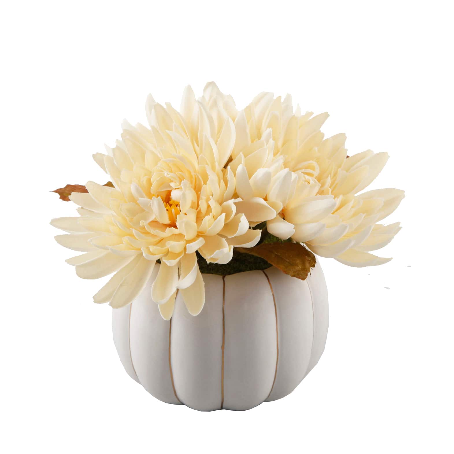 Flora Bunda® 6" Ceramic Pumpkin Mums Décor