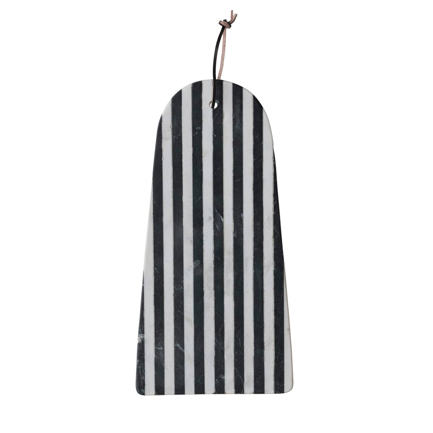 Hello Honey&#xAE; 16&#x22; Black &#x26; White Striped Marble Cutting Board