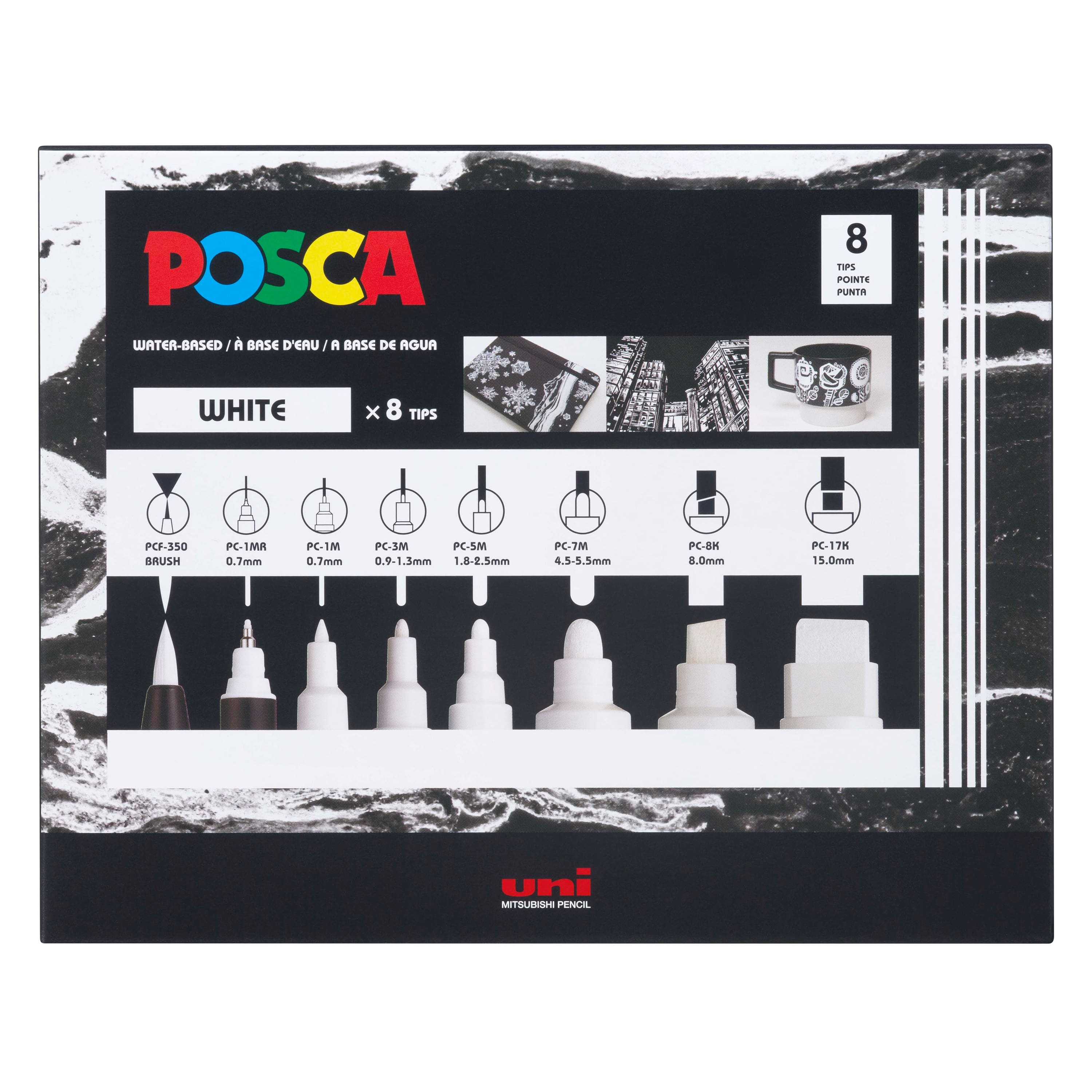 POSCA All White Paint Marker Set