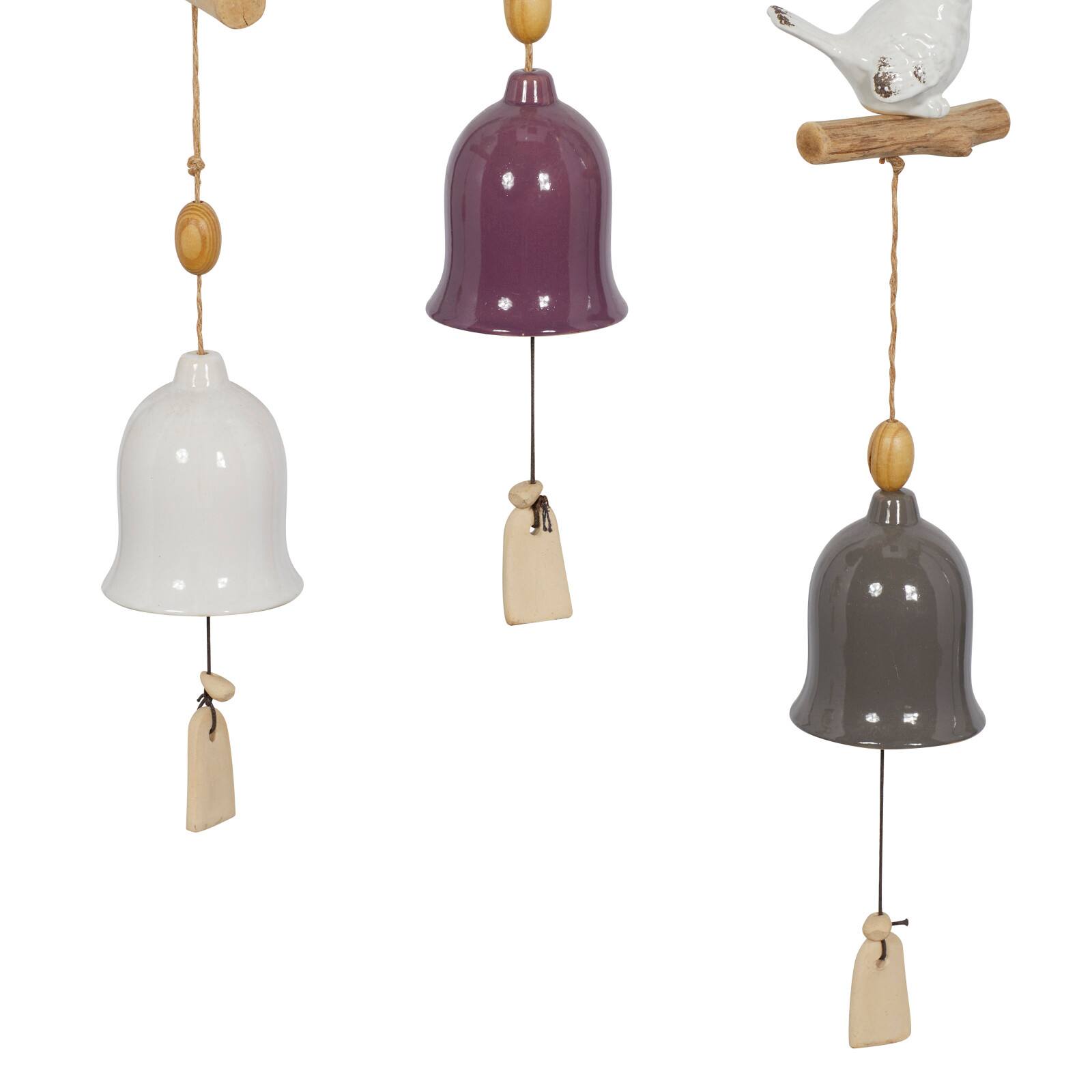 White Stoneware Coastal Windchime Set