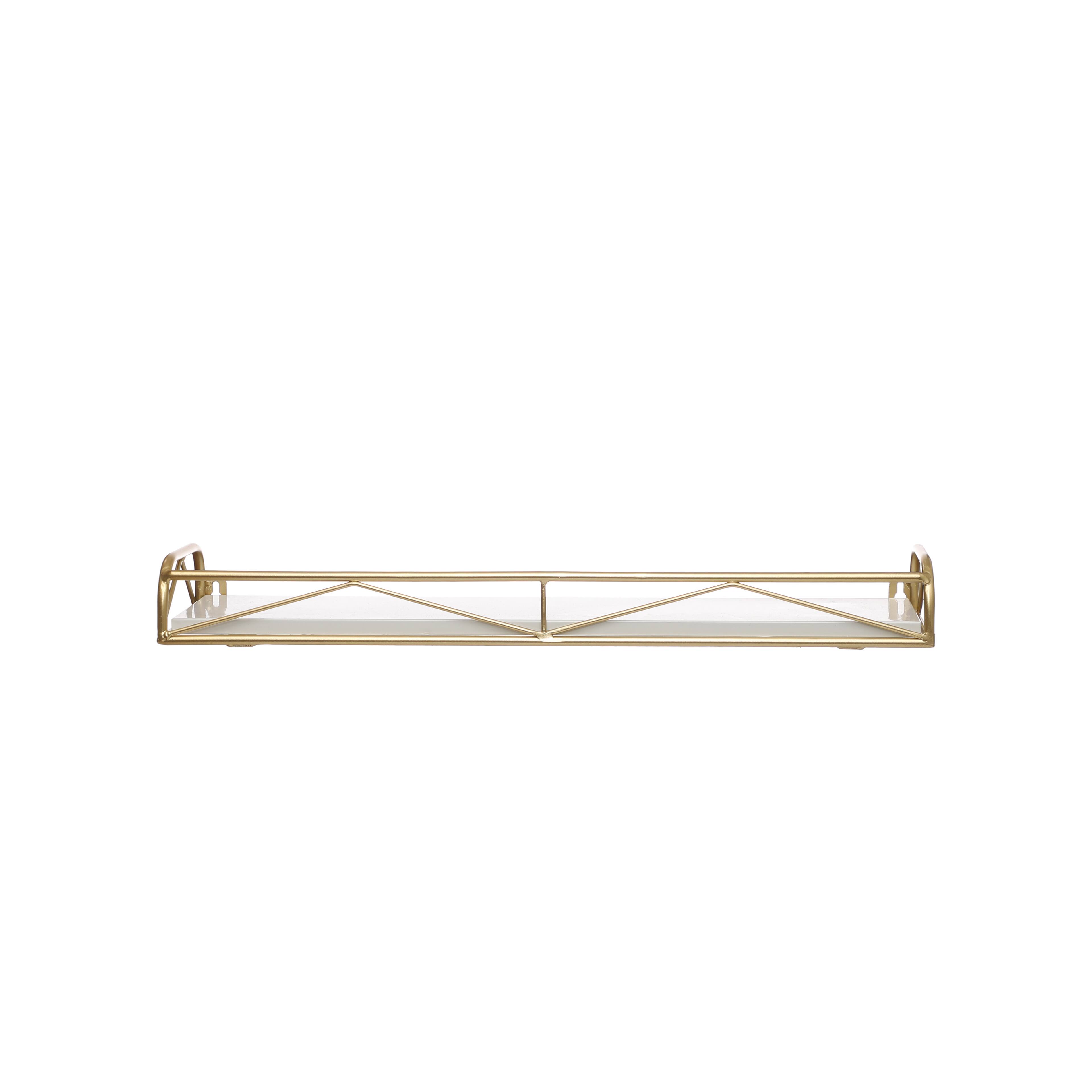 Large Gold & White Wall Shelf by Ashland®