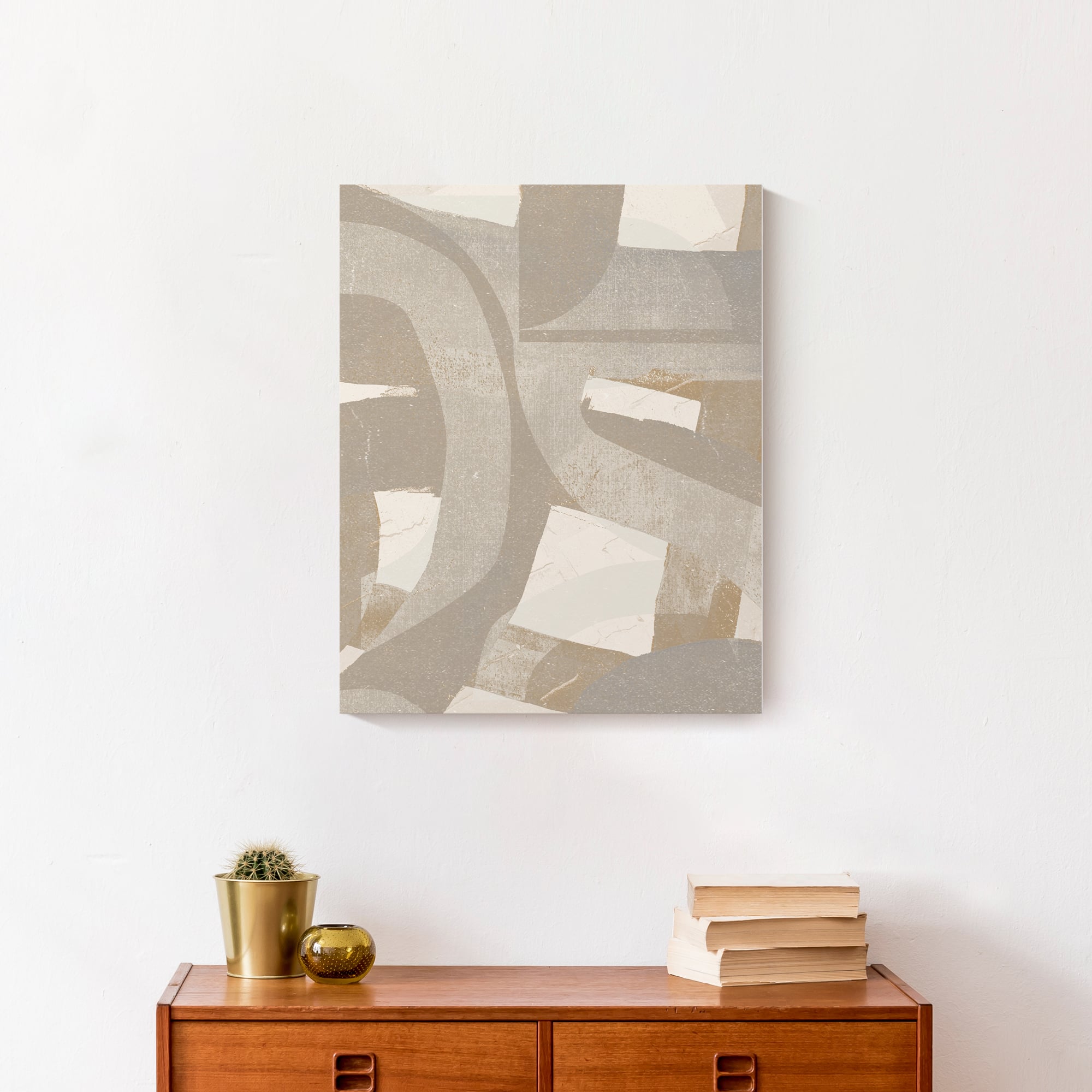 Abstract Layered Shapes Canvas Wall Art