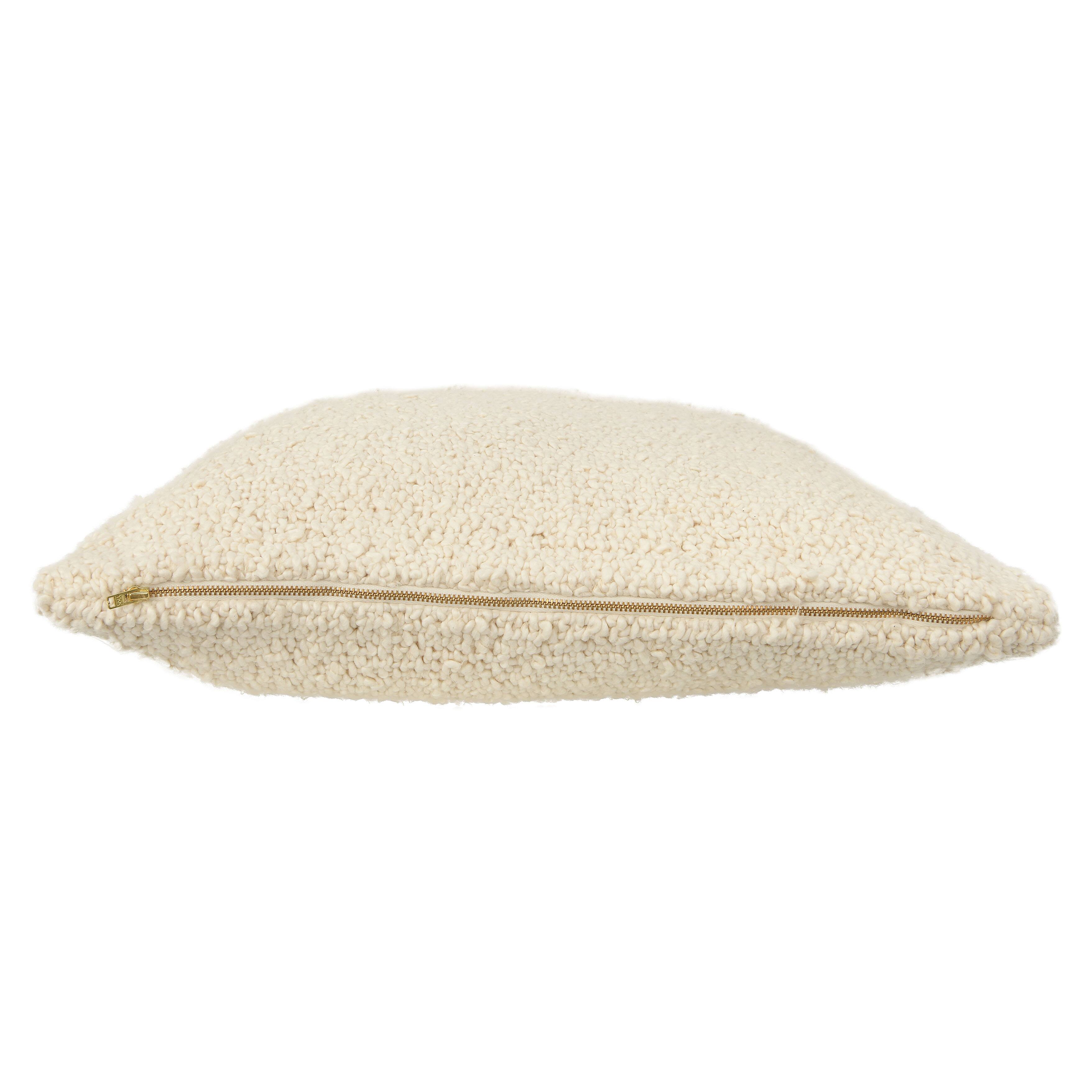 Hello Honey&#xAE; Cream Woven Cotton Boucl&#xE9; Pillow