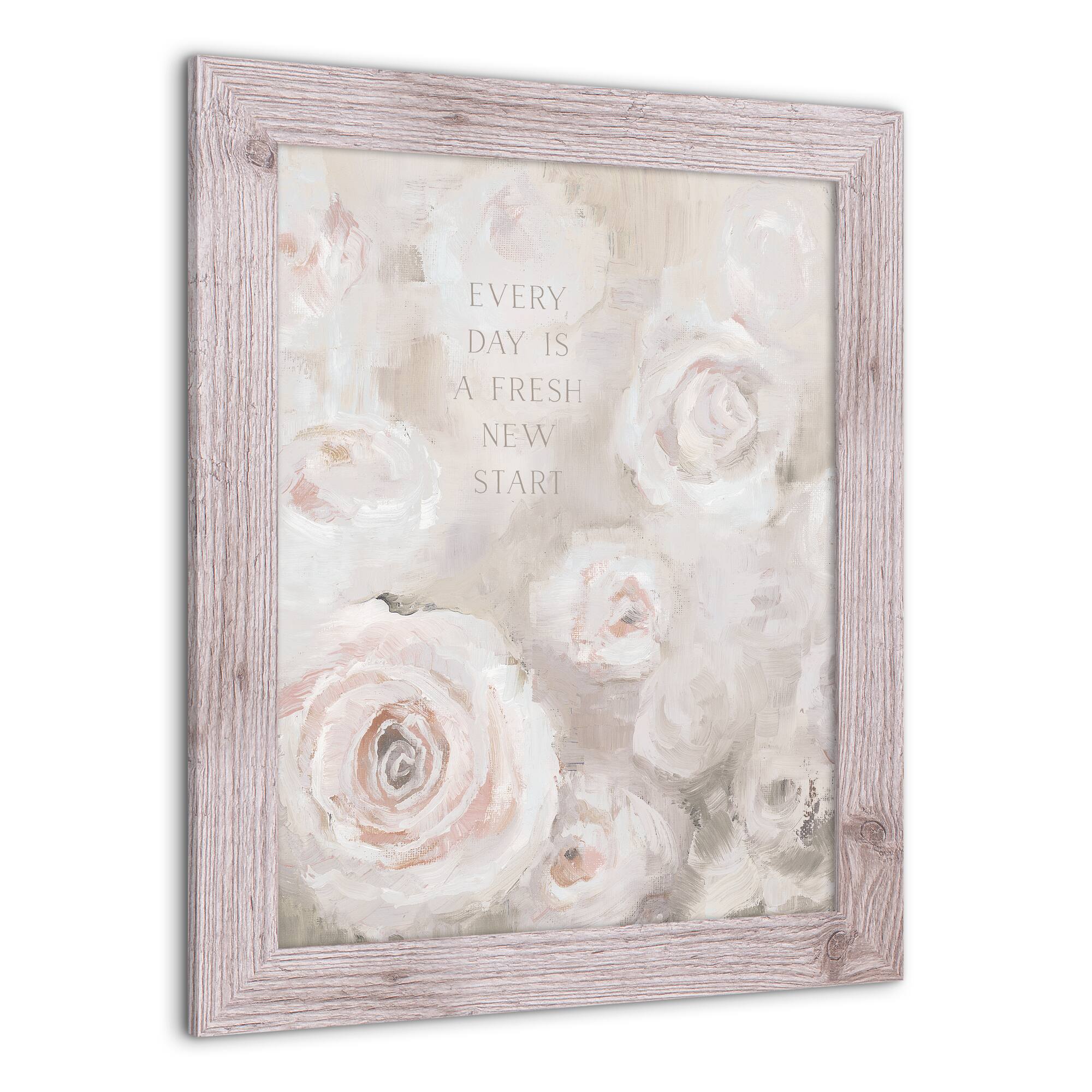 Cream Floral Inspiration Western Framed Print