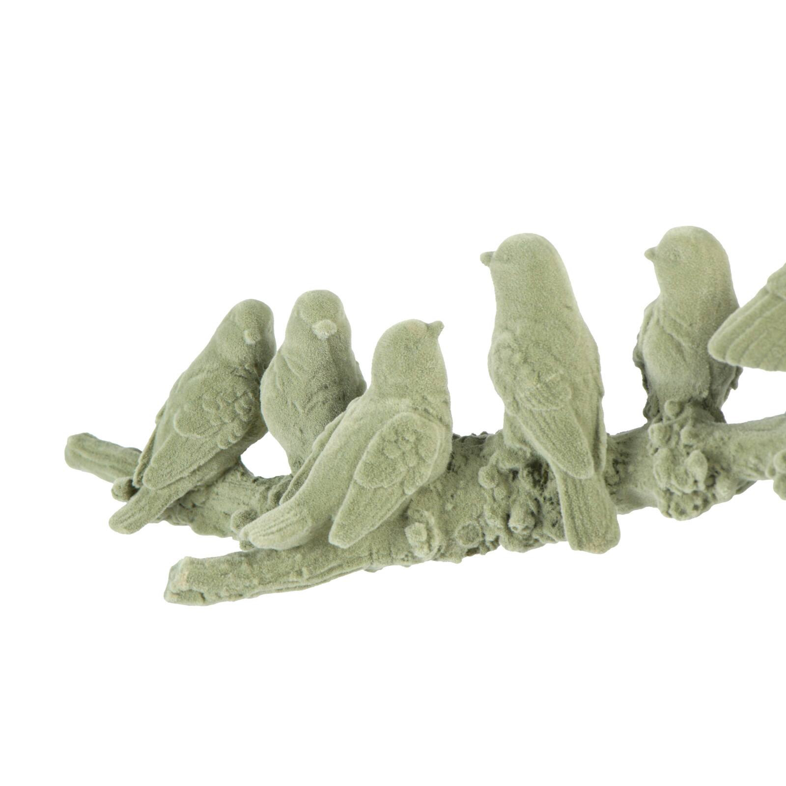 Hello Honey&#xAE; 17&#x22; Sage Flocked Birds on Branch