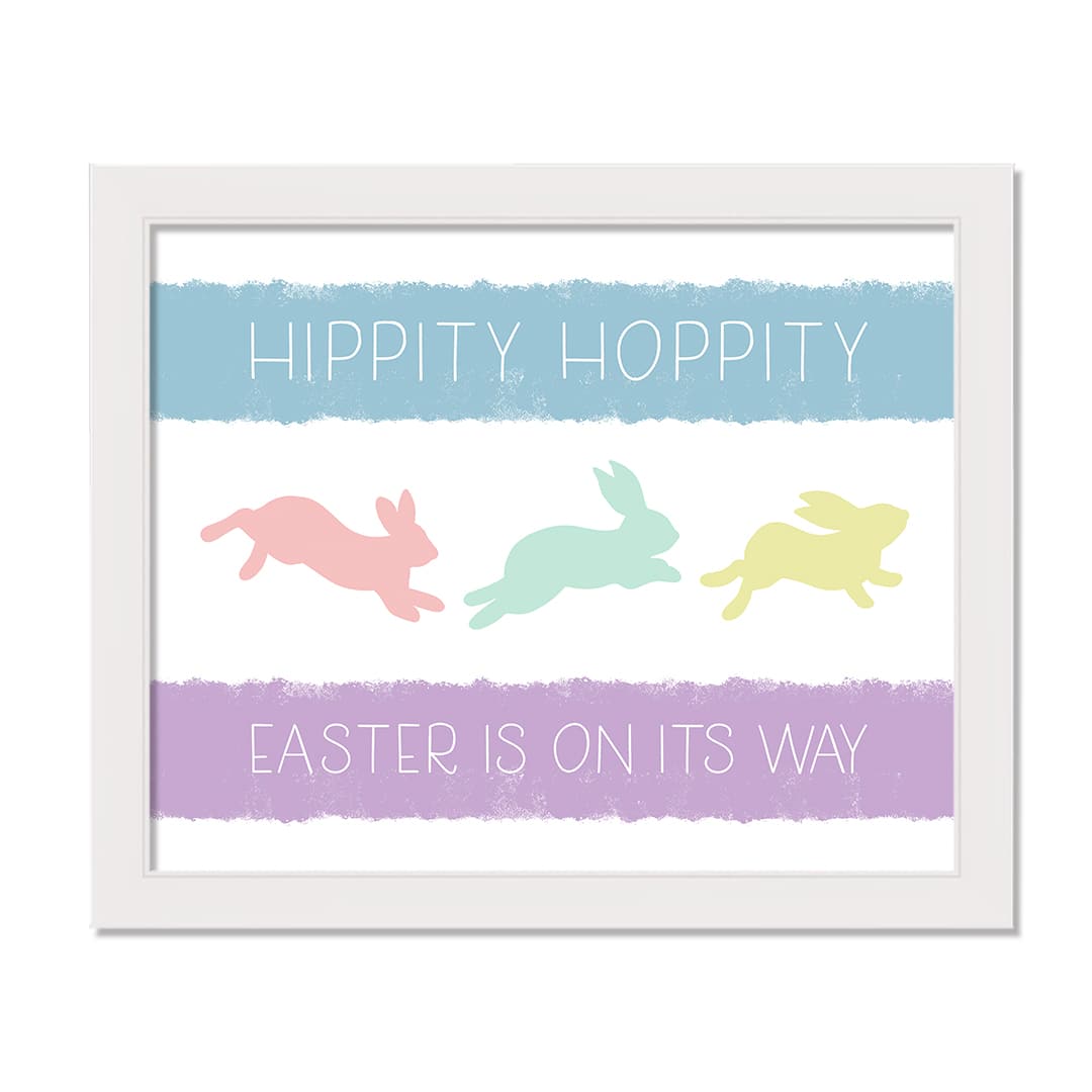 Easter On Its Way 20&#x22; x 16&#x22; White Framed Print Under Plexiglass