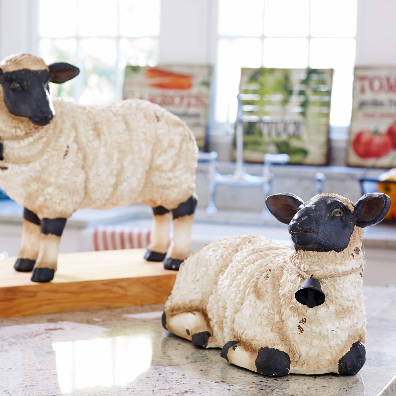 Sheep Figurine with Bell Accent Set
