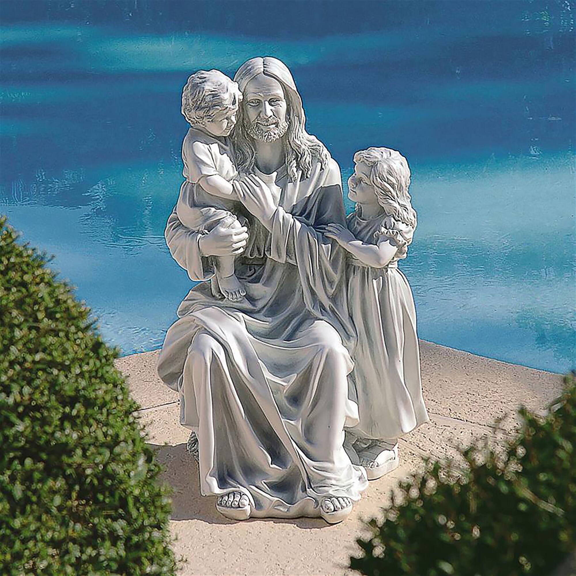 Design Toscano 28&#x22; Jesus Loves the Little Children Garden Sculpture