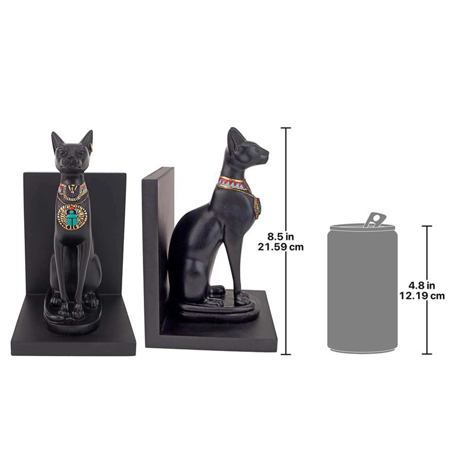 Design Toscano 8.5&#x22; Bastet Cat Goddess of Ancient Egypt Sculptural Bookends
