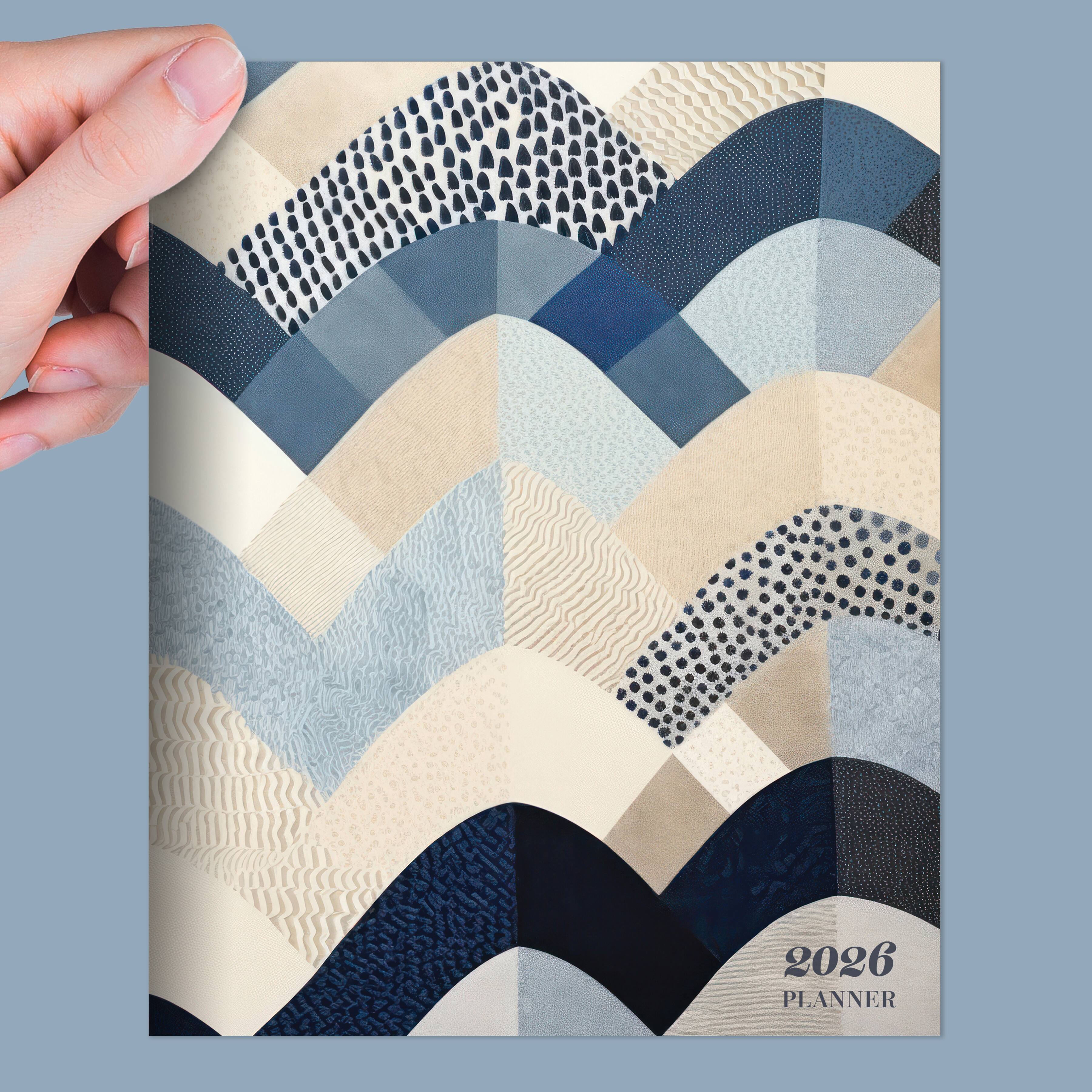 2026 Quilted Curves Medium Monthly Planner