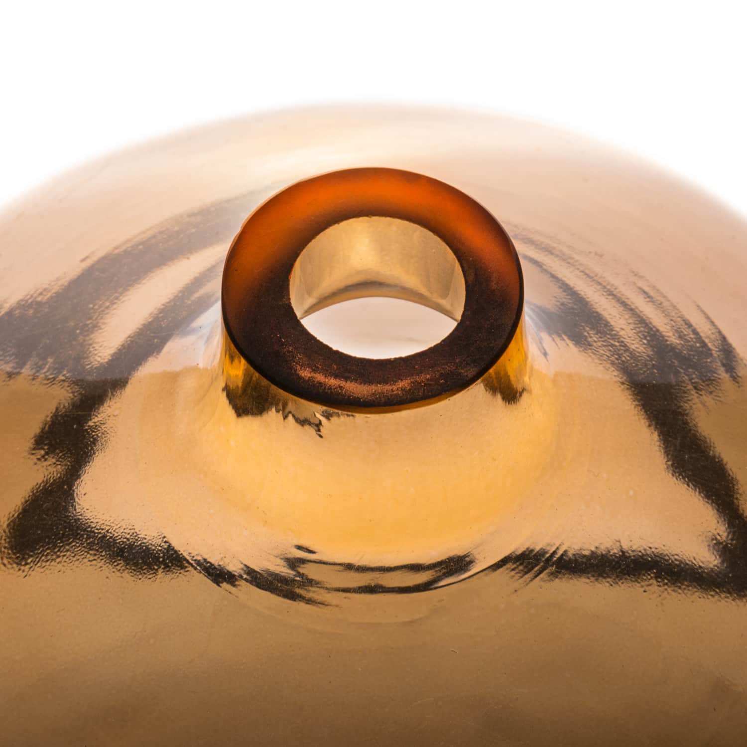 Hello Honey® 8" Amber Modern Round Tinted Glass Vase
