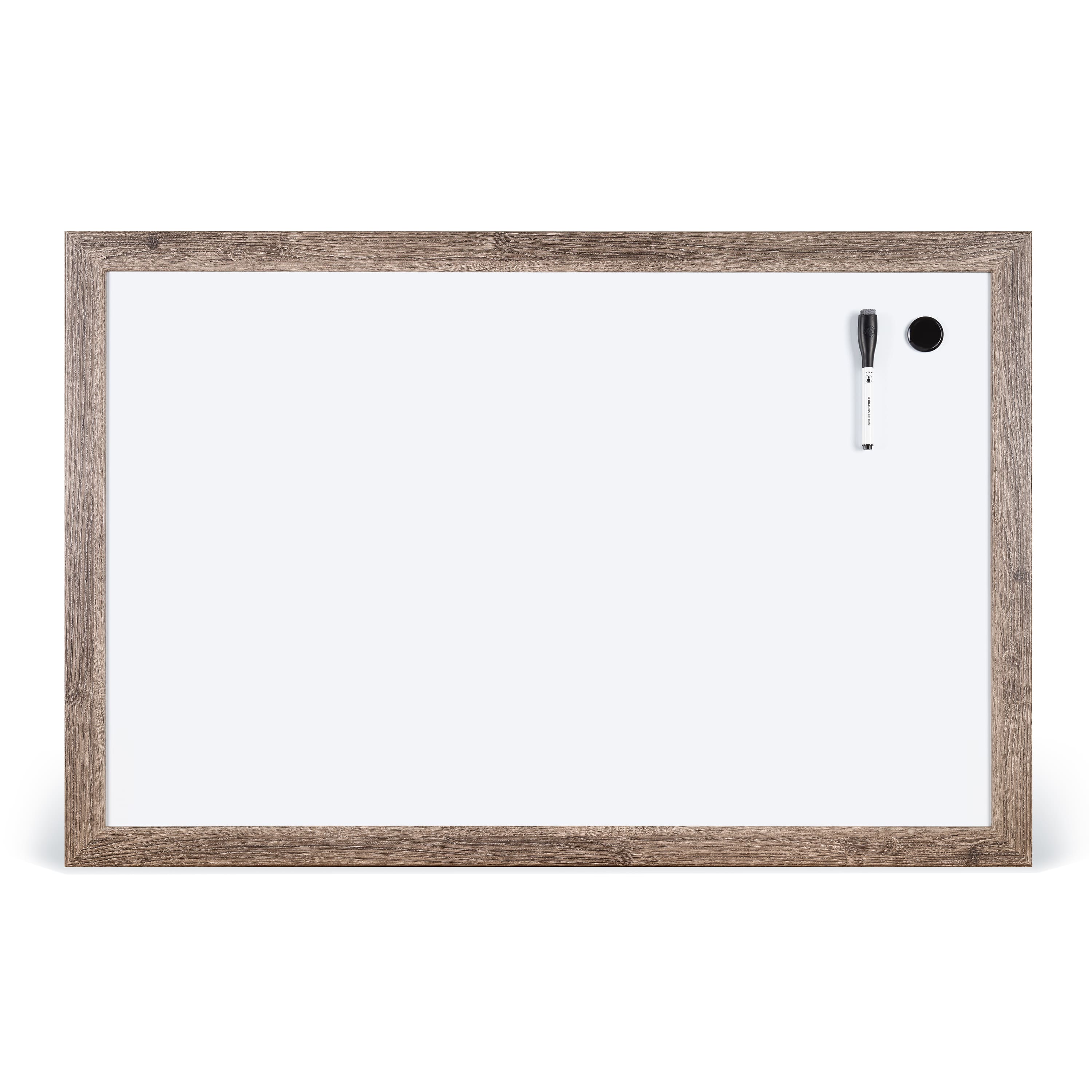 U Brands Rustic MDF 36" x 24" Framed Magnetic Dry-Erase Board Décor