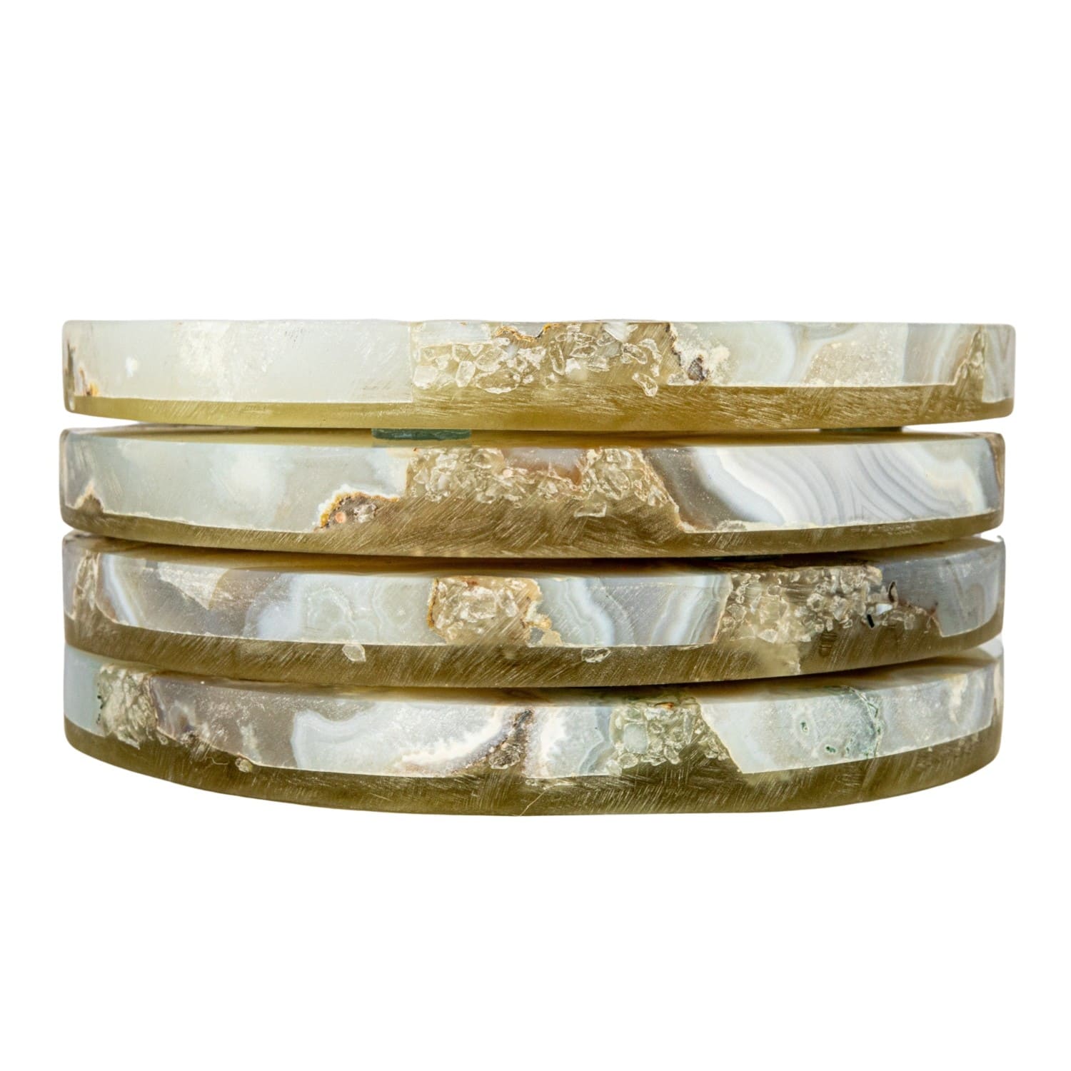 Hello Honey® 4" Multicolor Round Agate Coasters, 4ct.