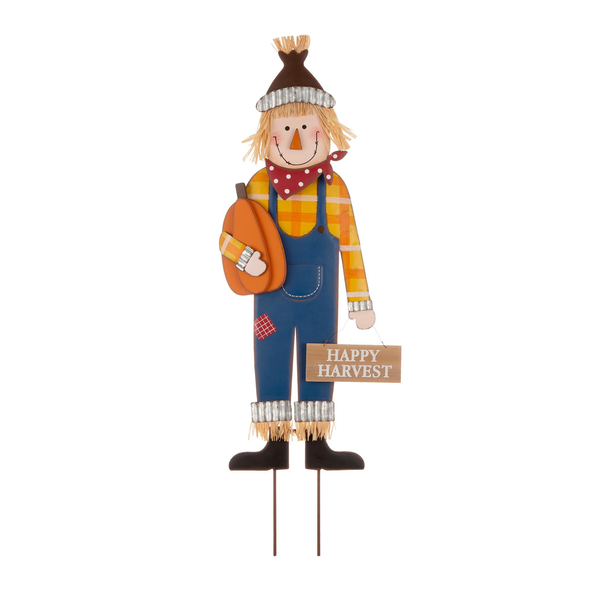 36&#x22; GlitzHome&#xAE; Happy Harvest Scarecrow Yard Stake