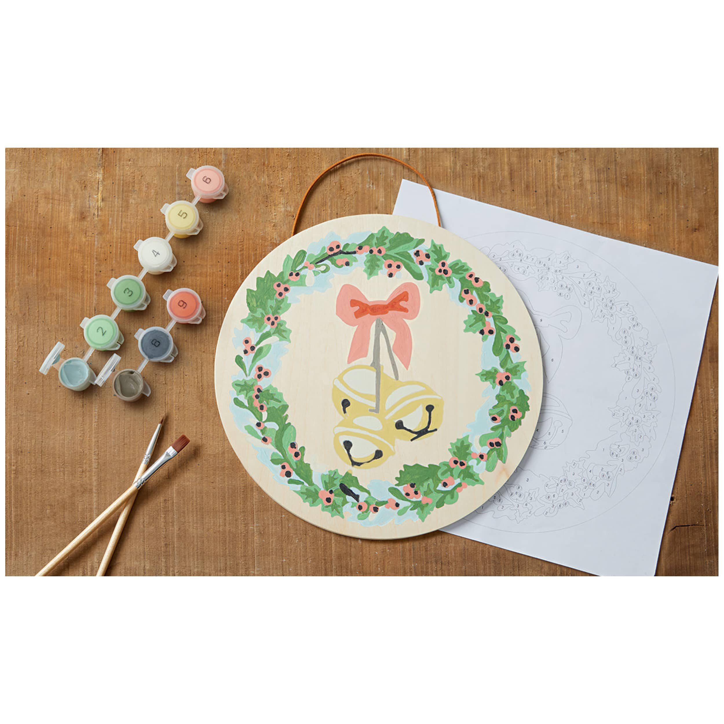 Jingle Bells Paint-by-Number Round Plywood Surface Kit by Artist&#x27;s Loft&#xAE;