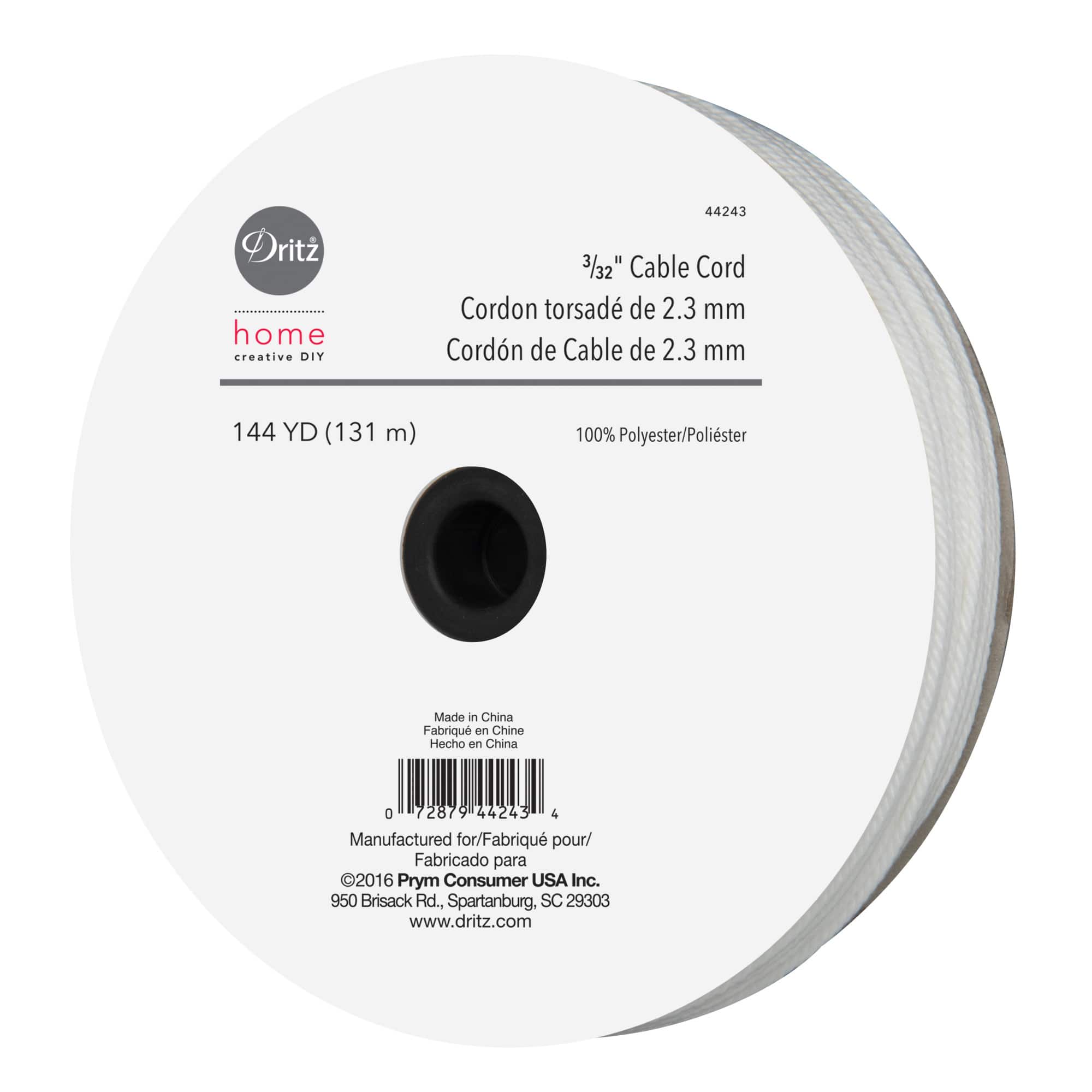 Dritz® Home White Polyester 3/32" Cable Cord, 144yd.