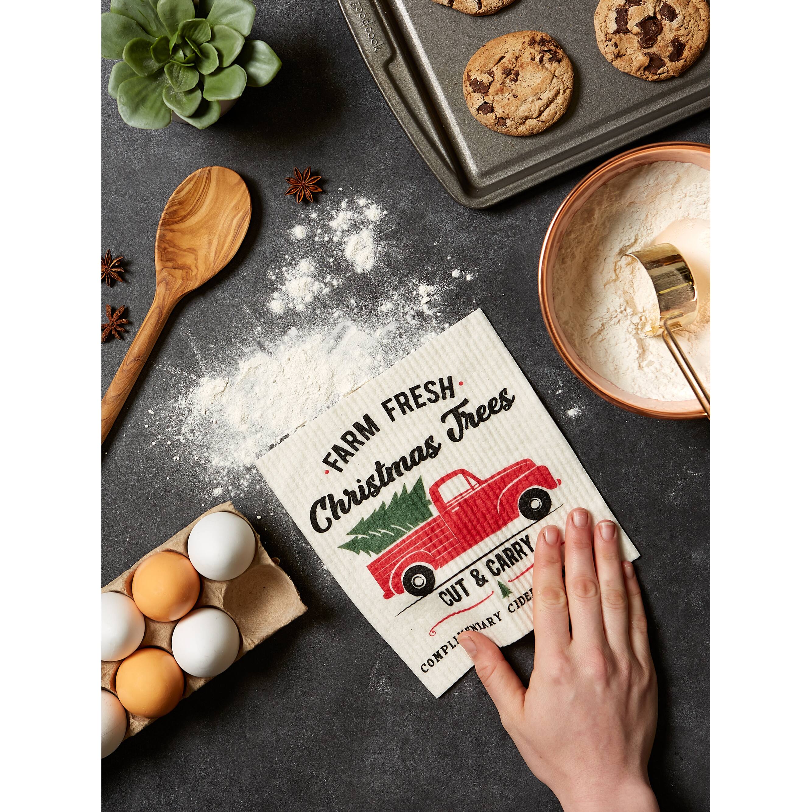 DII® Christmas Truck Swedish Dishcloth Set, 3ct.