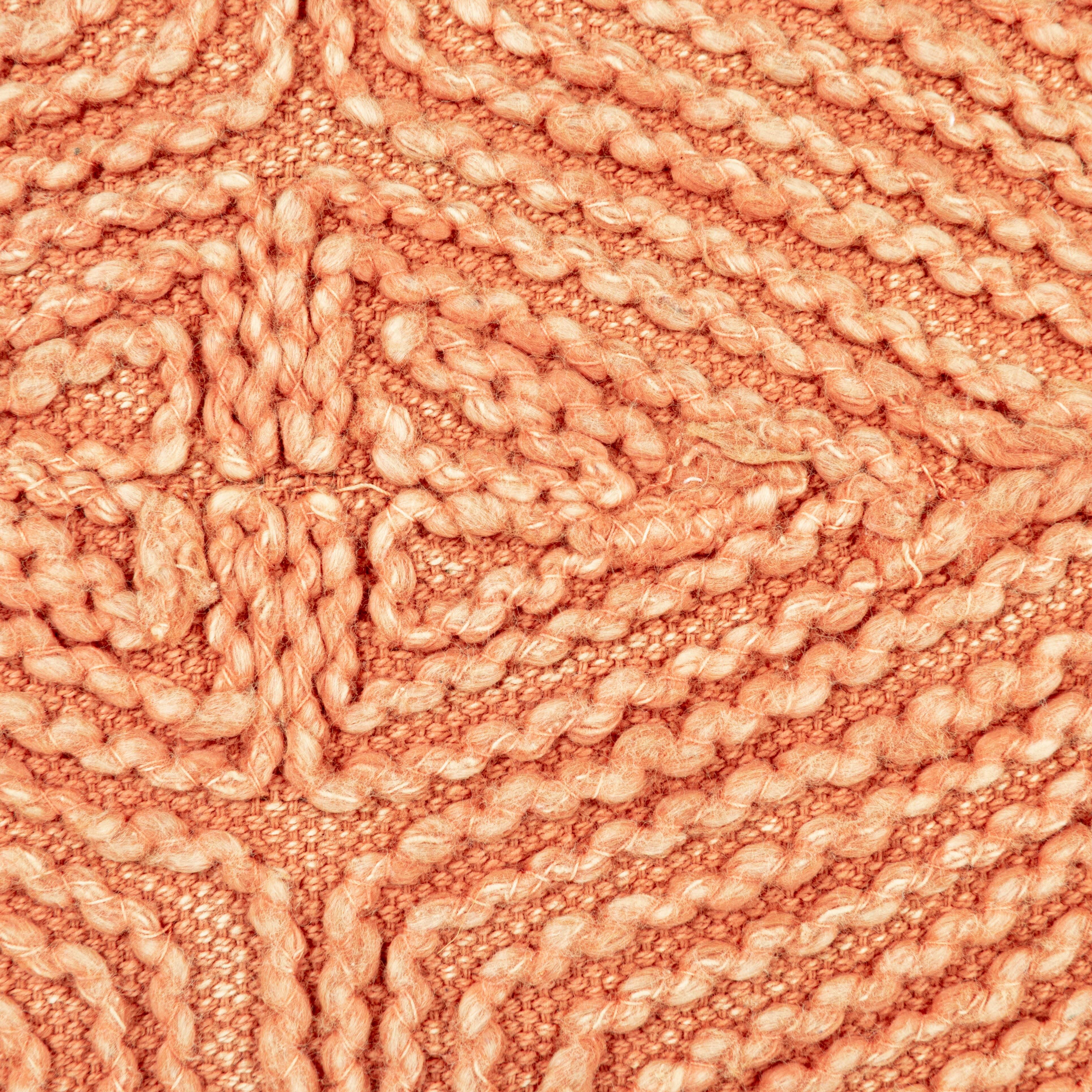 Hello Honey® Rust & Natural Embroidery Cotton Lumbar Pillow with Tassels