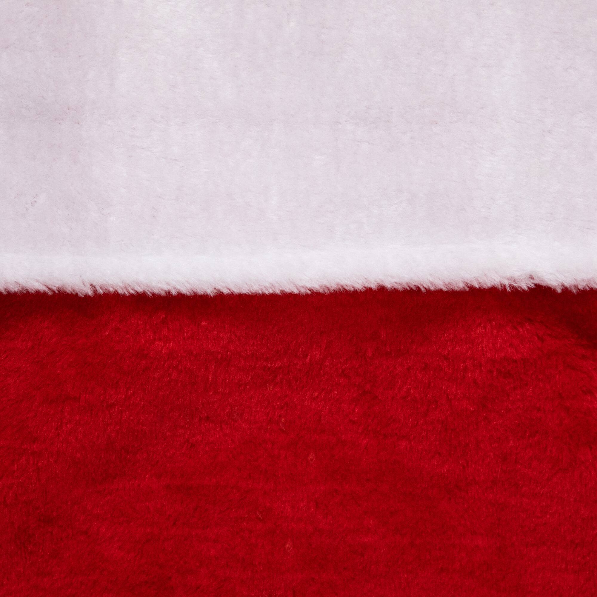 35&#x22; Traditional Red with White Cuff Plush Christmas Stocking