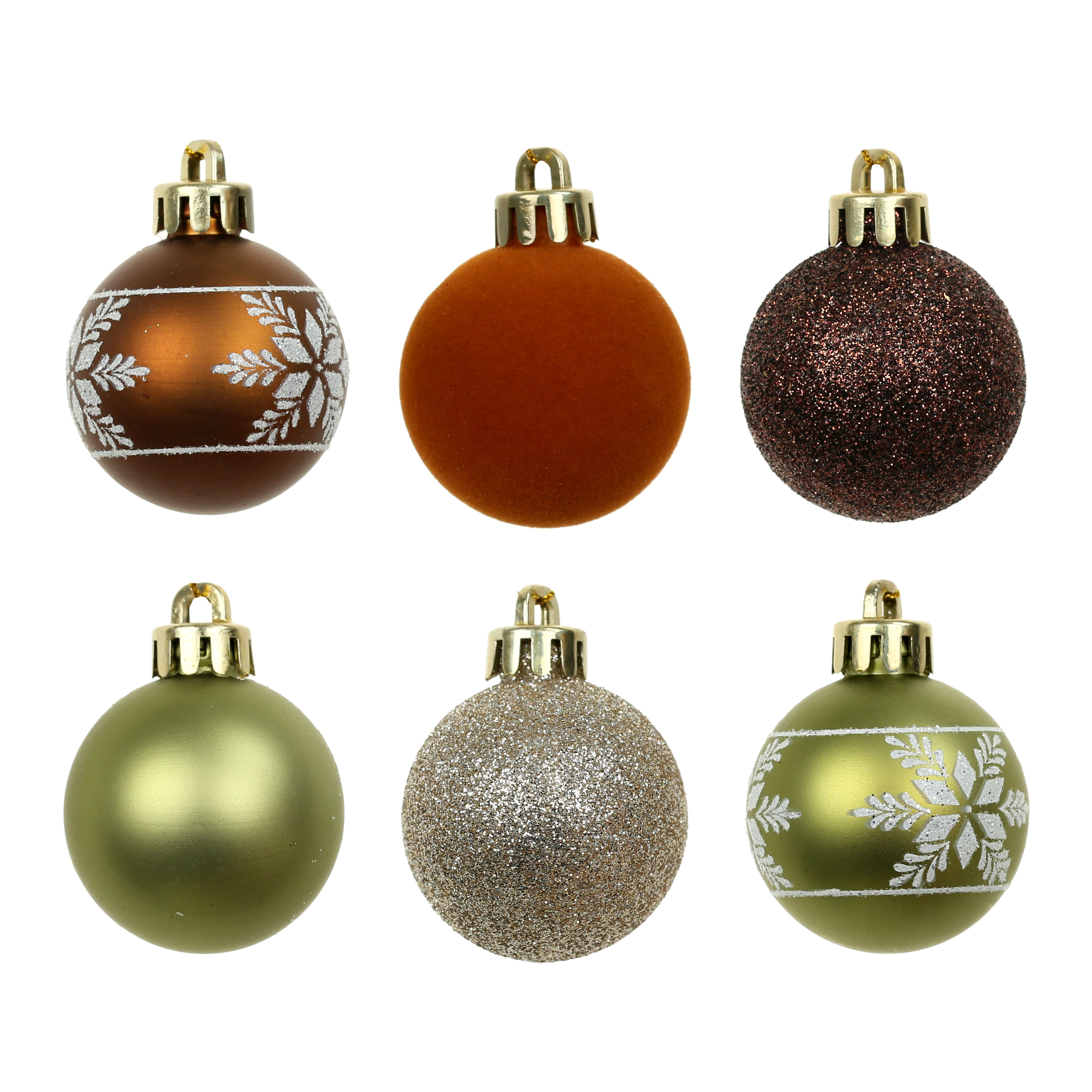 7 Pack 1.5&#x22; Gingerbread Forest Snowflake Shatterproof Ball Ornaments by Ashland&#xAE;