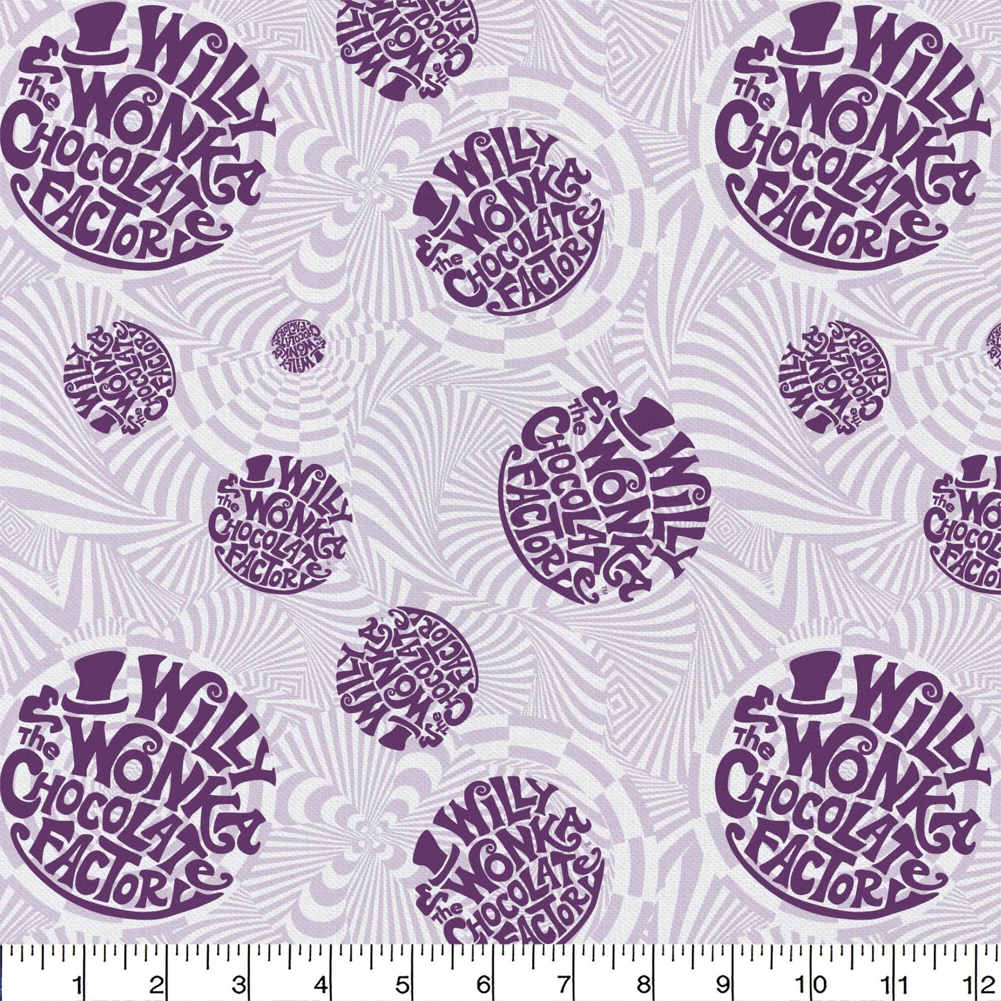 Willy Wonka Wonka Logo Precut Cotton Fabric