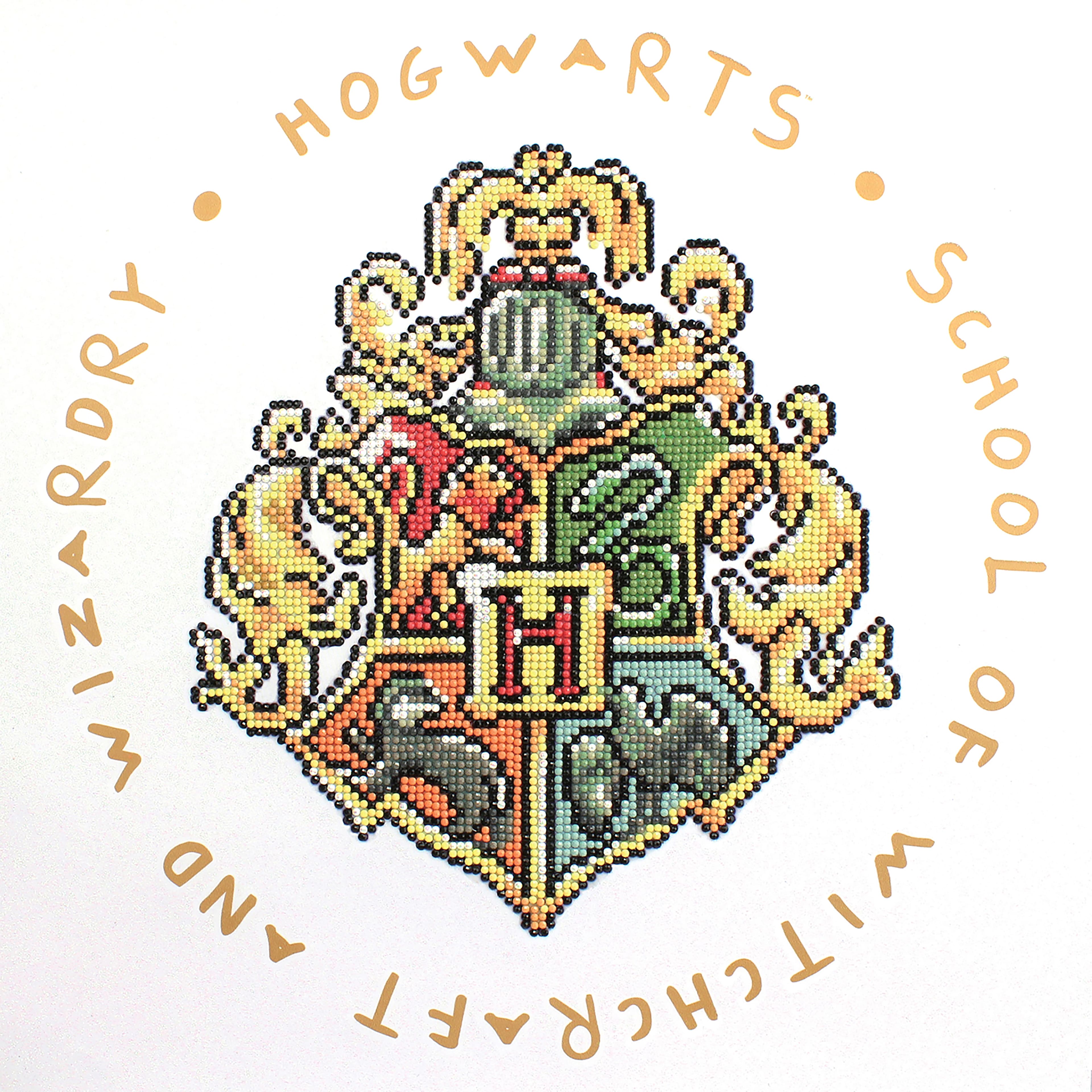 Camelot® Dots Intermediate Hogwarts School Crest Diamond Art Kit