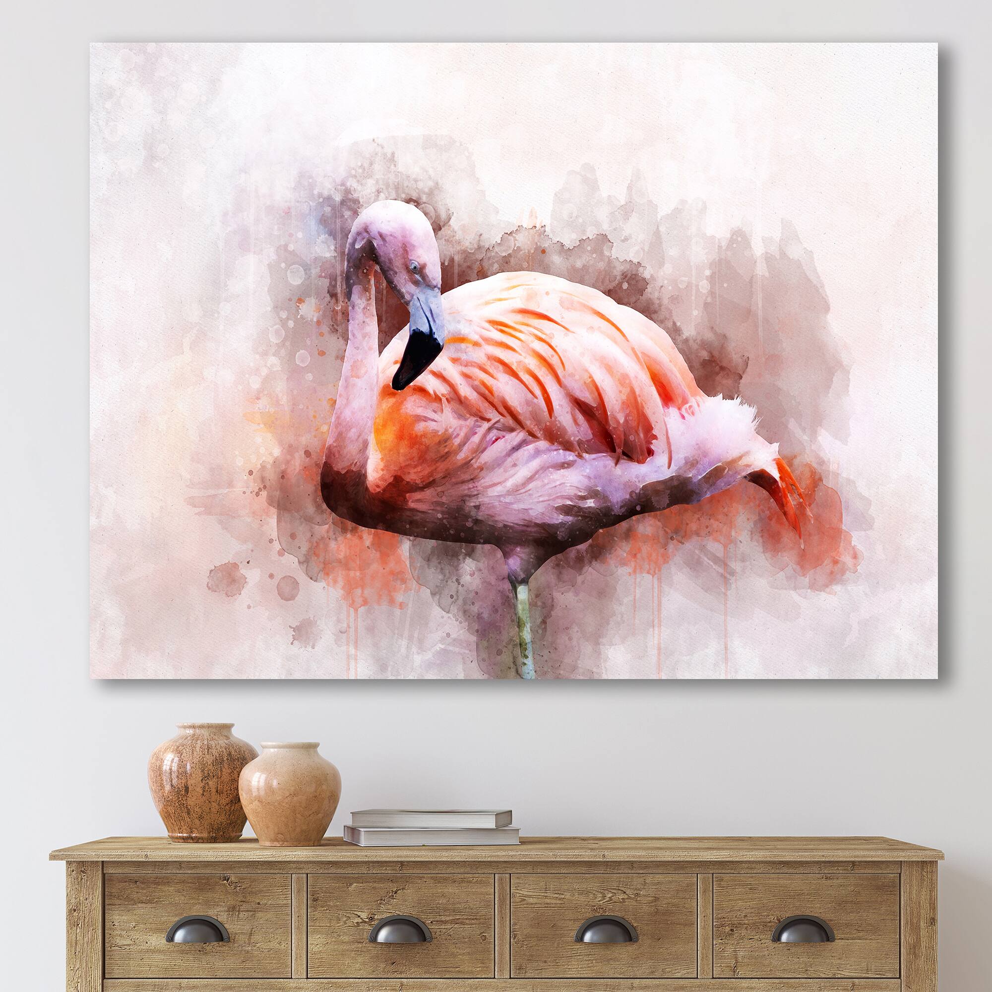 Designart - Portrait of Pink Flamingo III