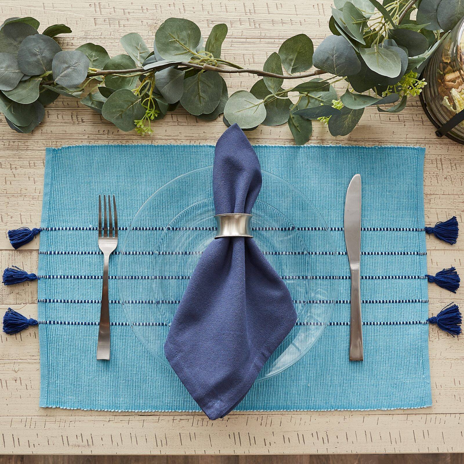 DII&#xAE; Thera Stripe Blue Placemats, 6ct.