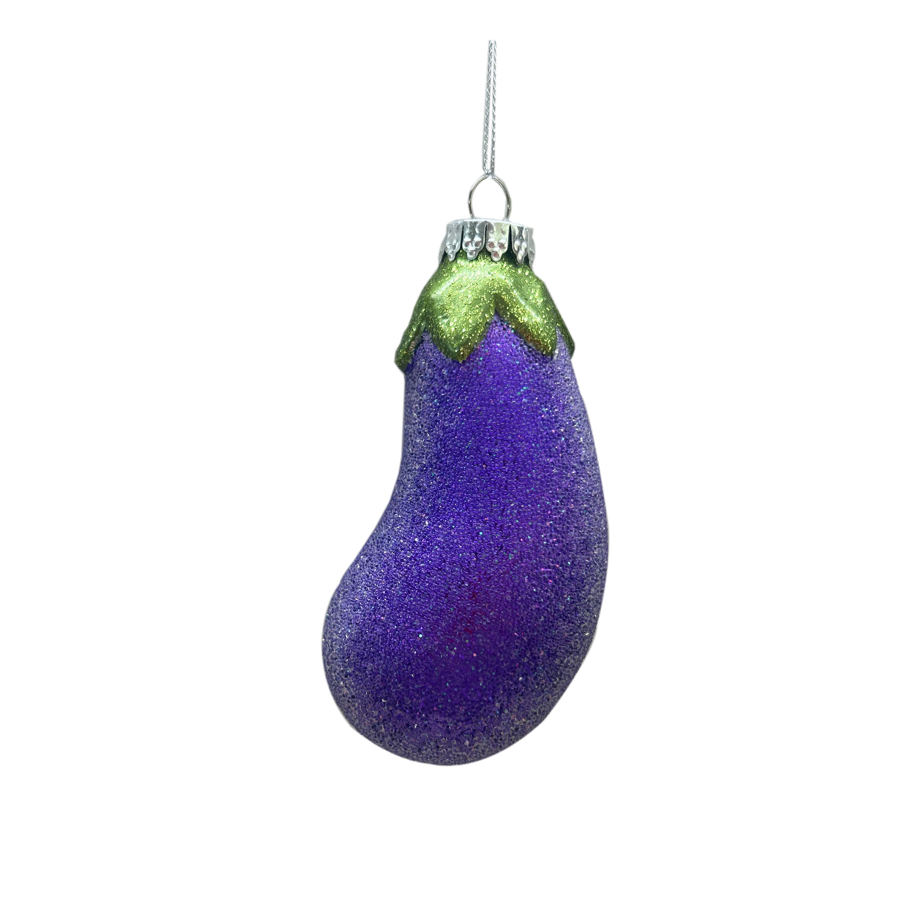 4&#x22; Eggplant Glass Ornament by Ashland&#xAE;