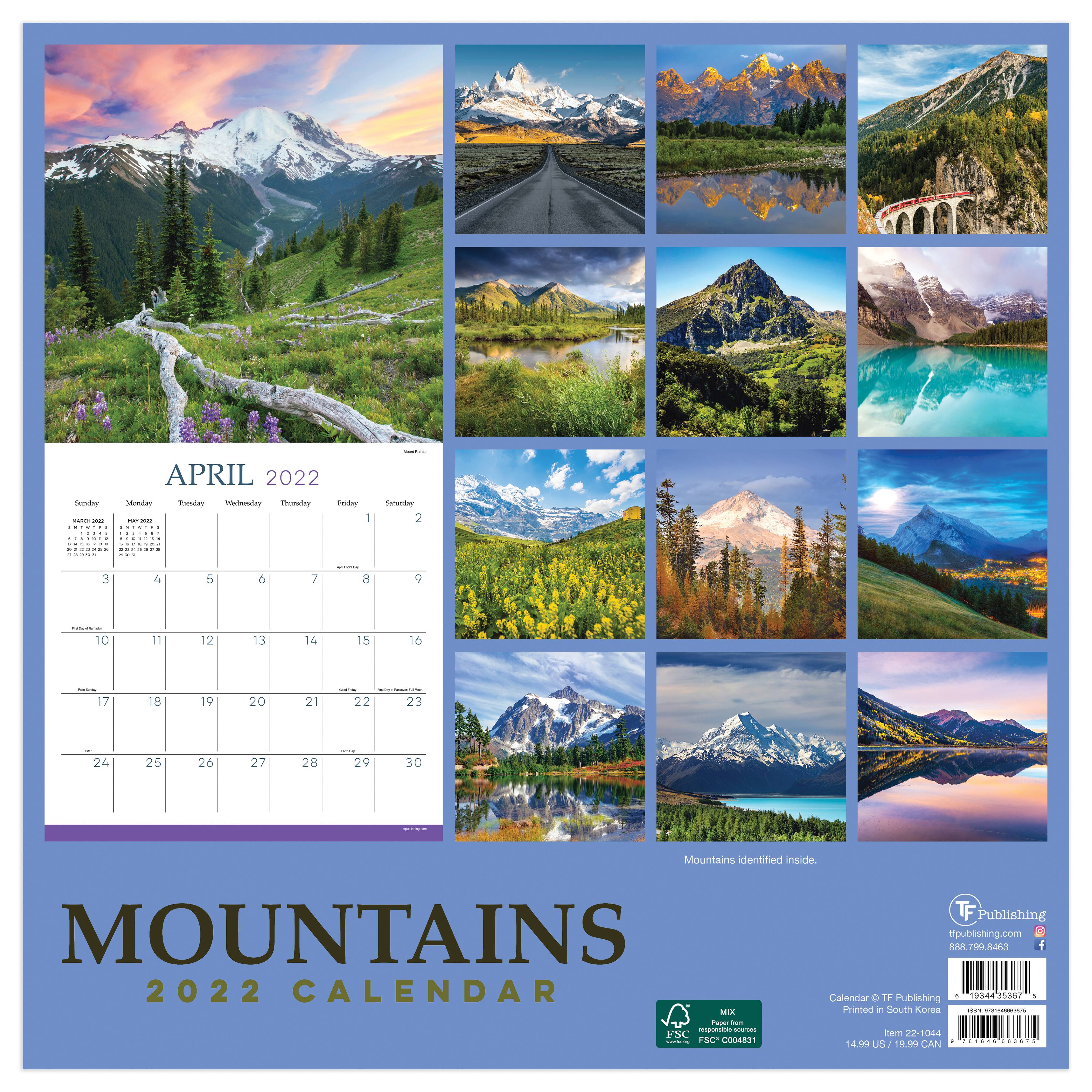 2022 Mountains Wall Calendar Michaels Mountain Calendar One Day At A Time 2022