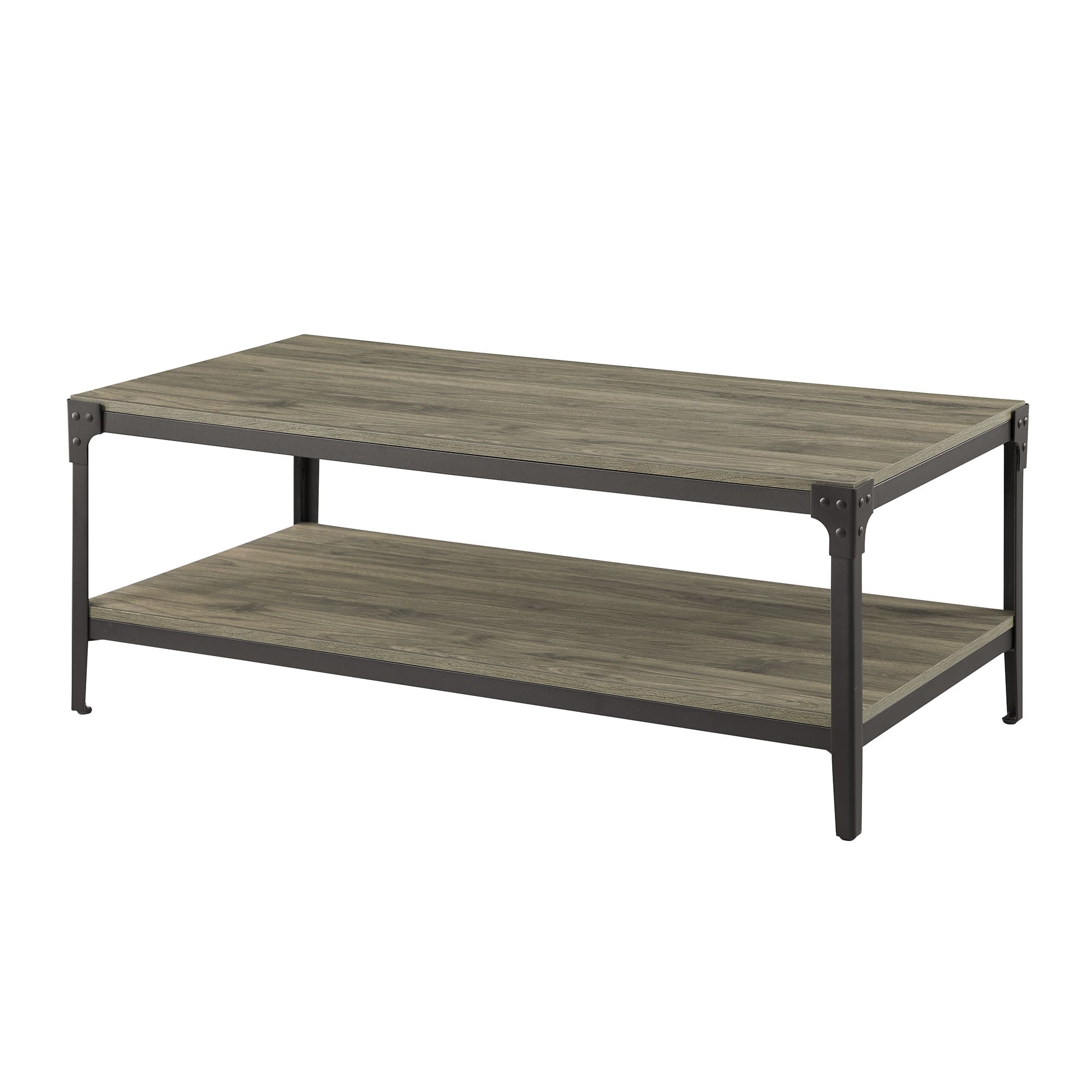 Walker Edison 48" Slate Gray Angle Iron Coffee Table