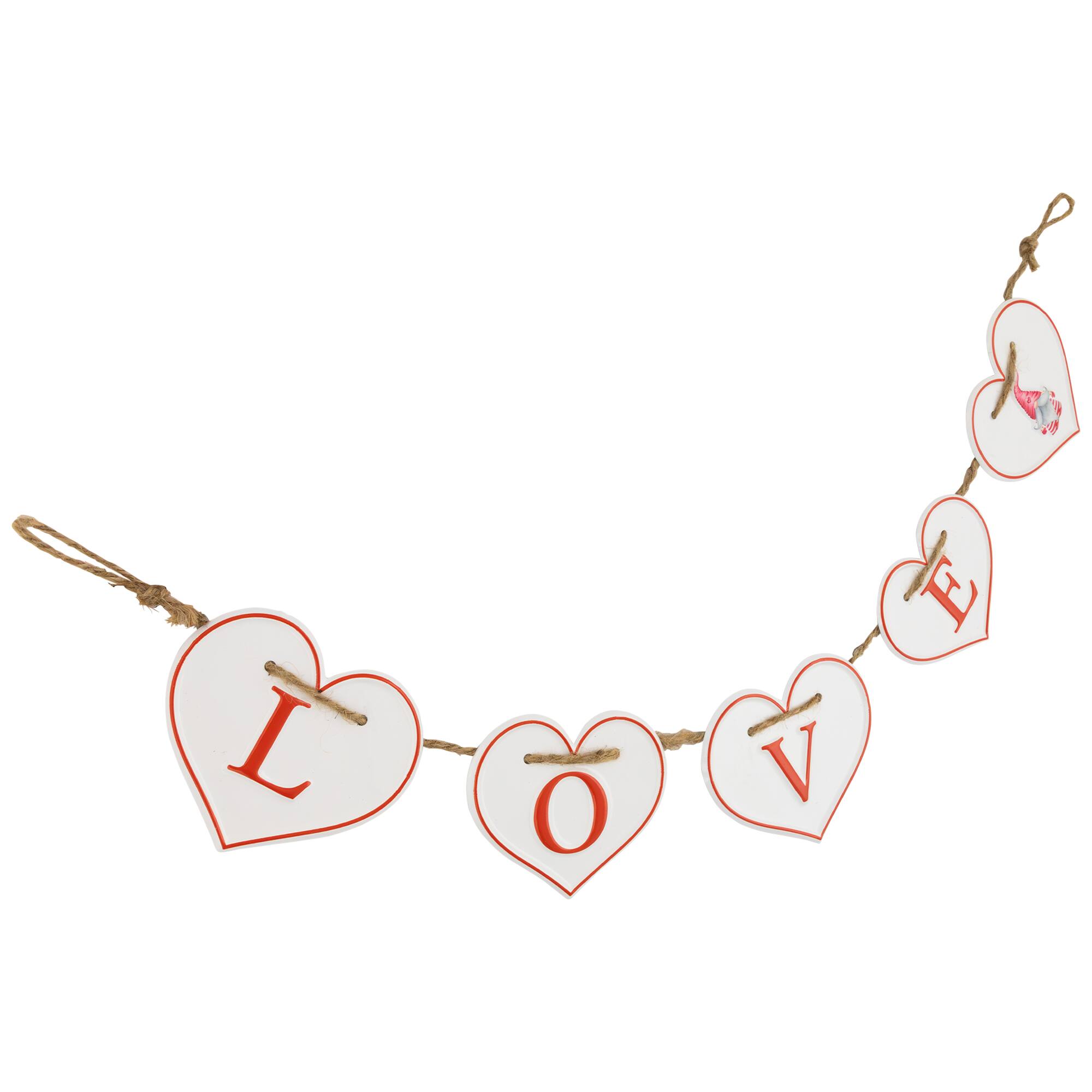 32&#x22; Valentine&#x27;s Day LOVE Hearts Metal Banner