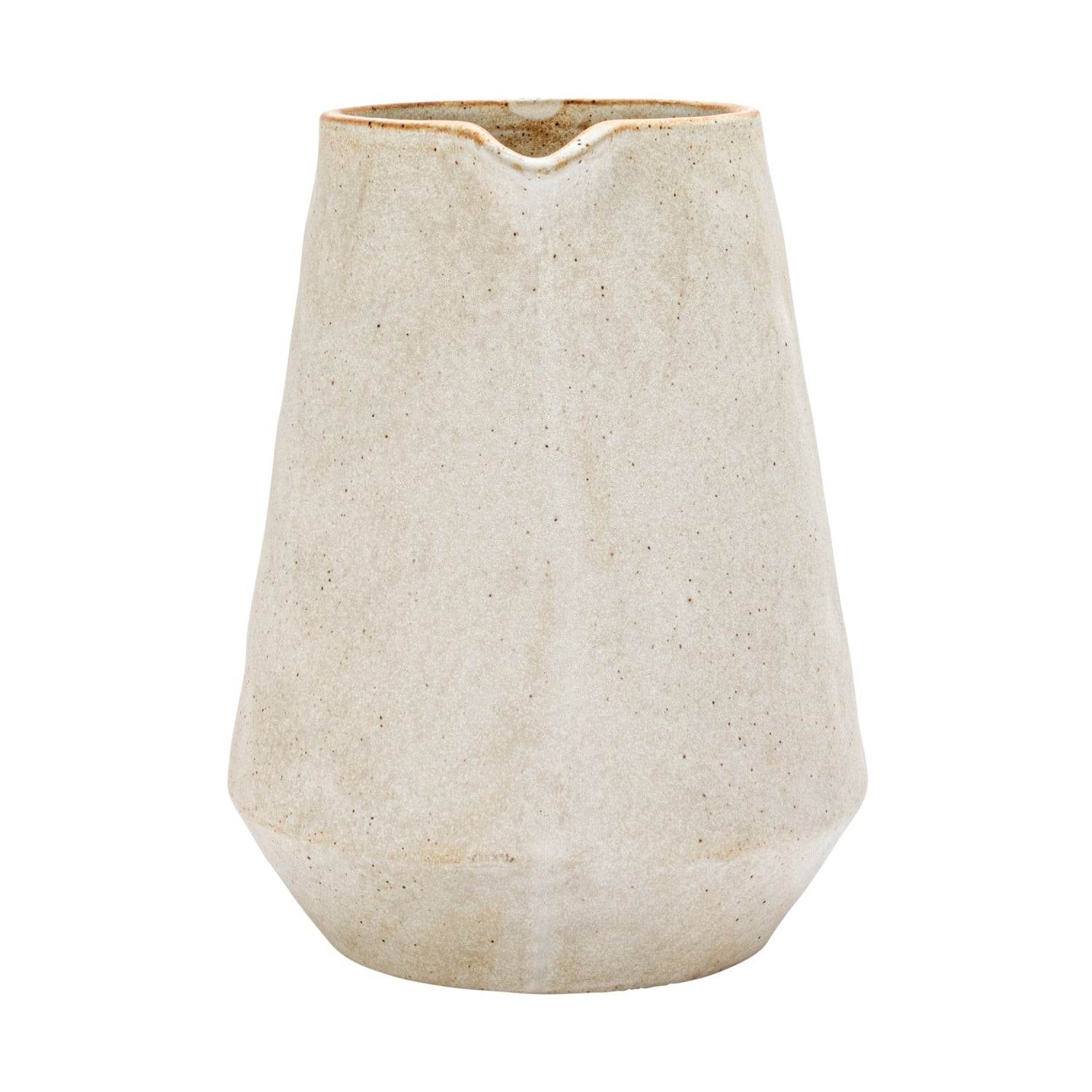 2.5qt. Cream Reactive Glaze Stoneware Pitcher