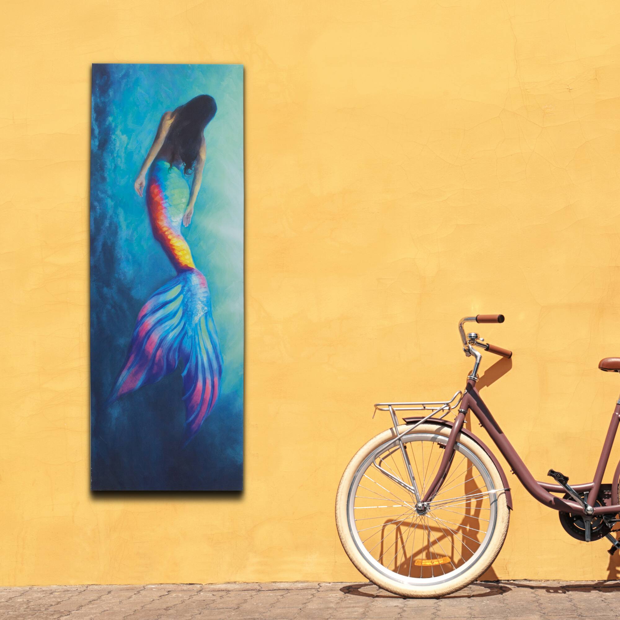 Mermaid Tail Outdoor Canvas Art Print - 16&#x22;x48&#x22;