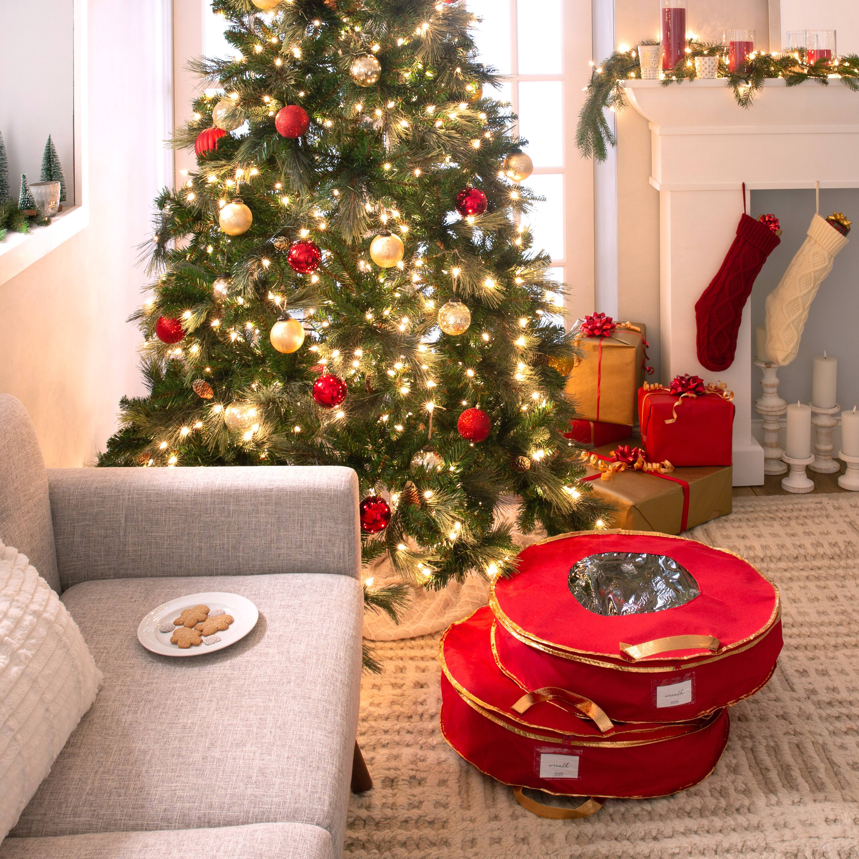 Simplify 24&#x22; Holiday Wreath Bag, 2ct.