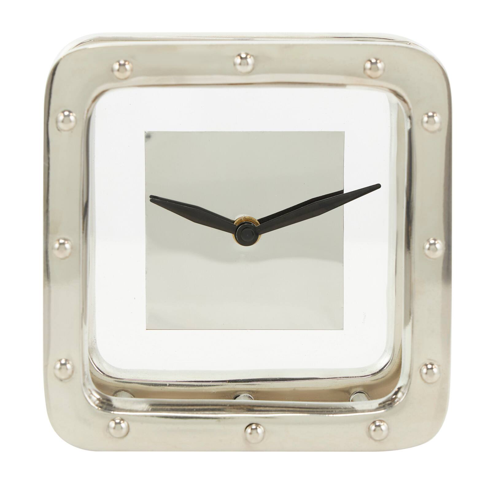 6&#x22; Silver Aluminum Geometric Dimensional Open Frame Clock