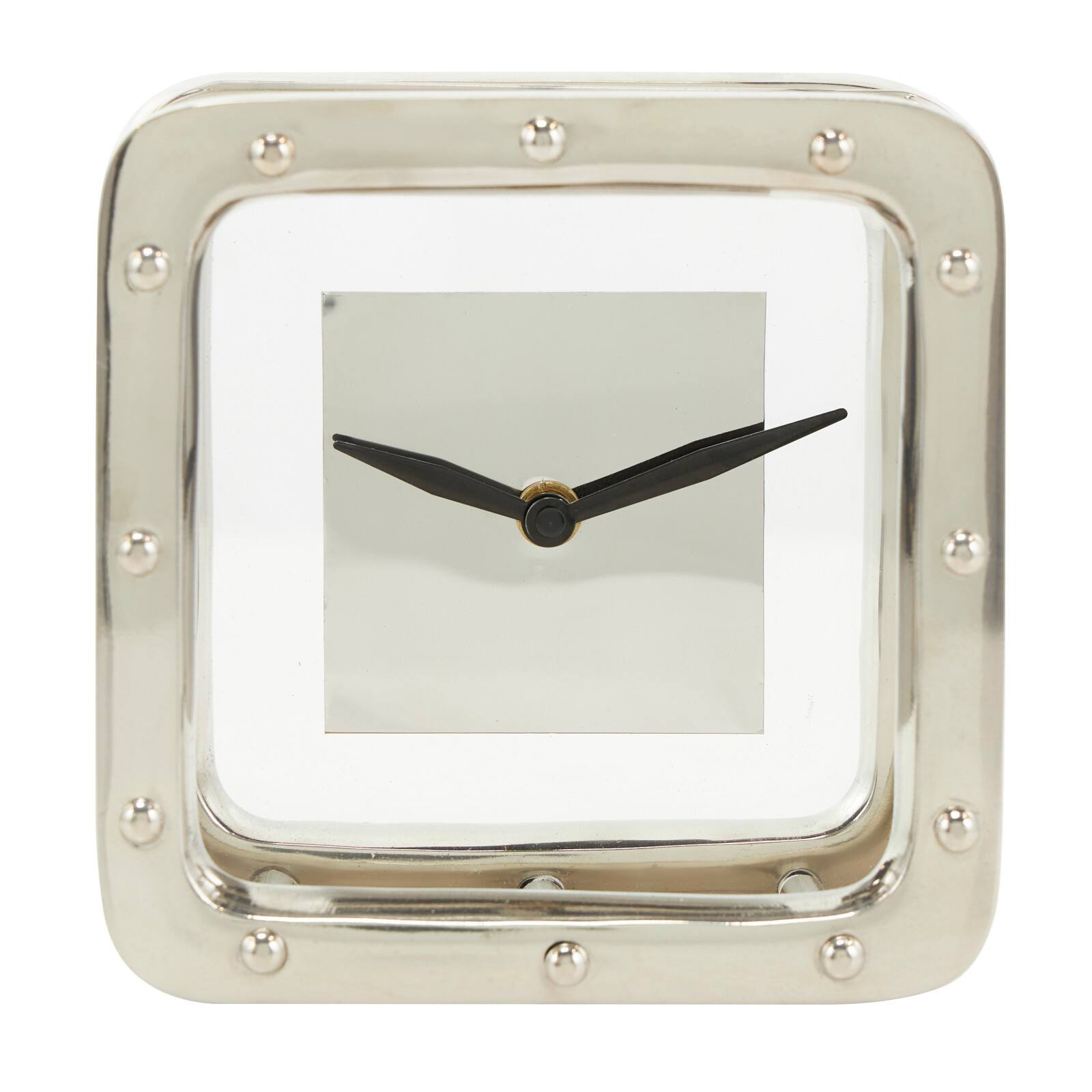 6" Silver Aluminum Geometric Dimensional Open Frame Clock