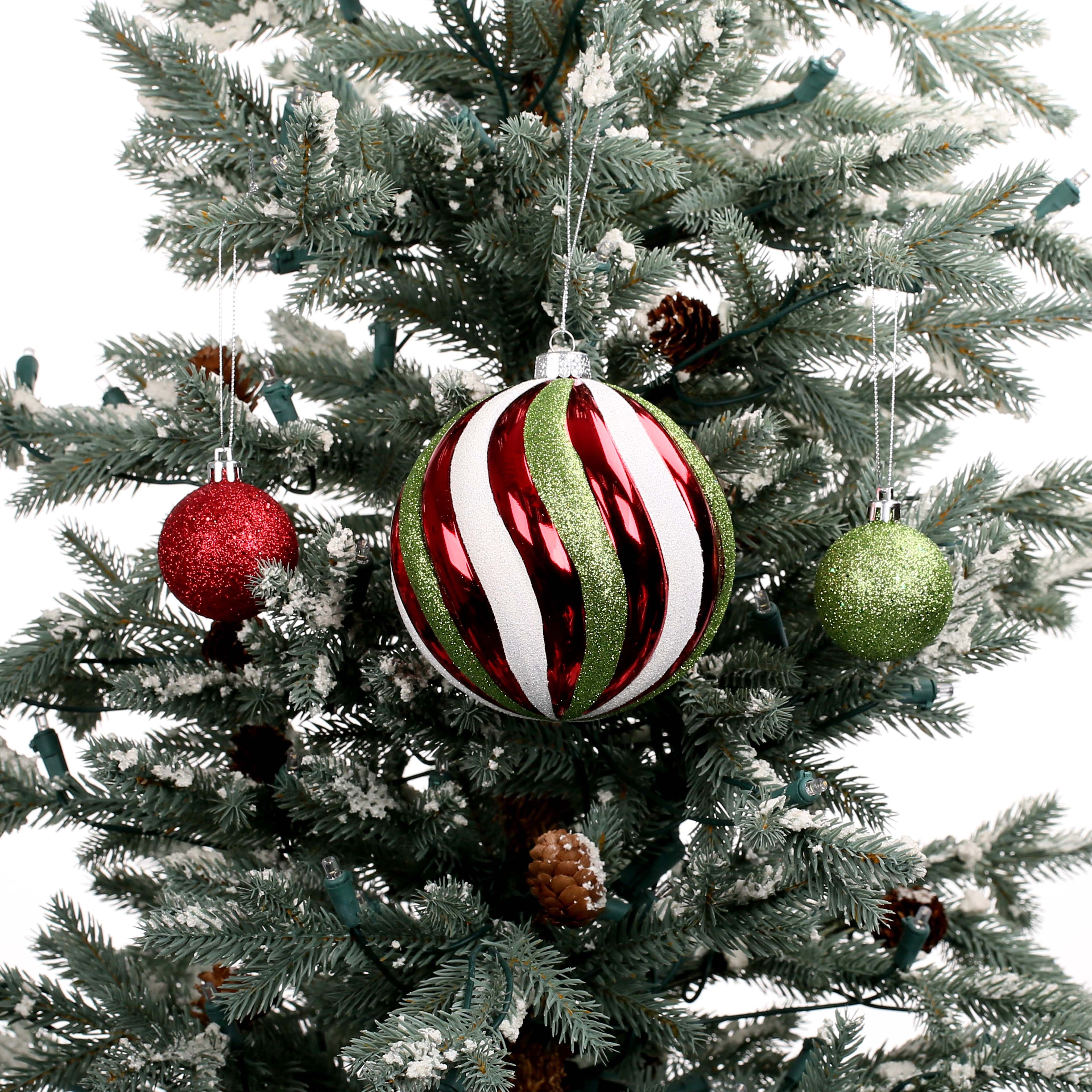 44 Pack Red, White &#x26; Green Ball Ornaments by Ashland&#xAE;