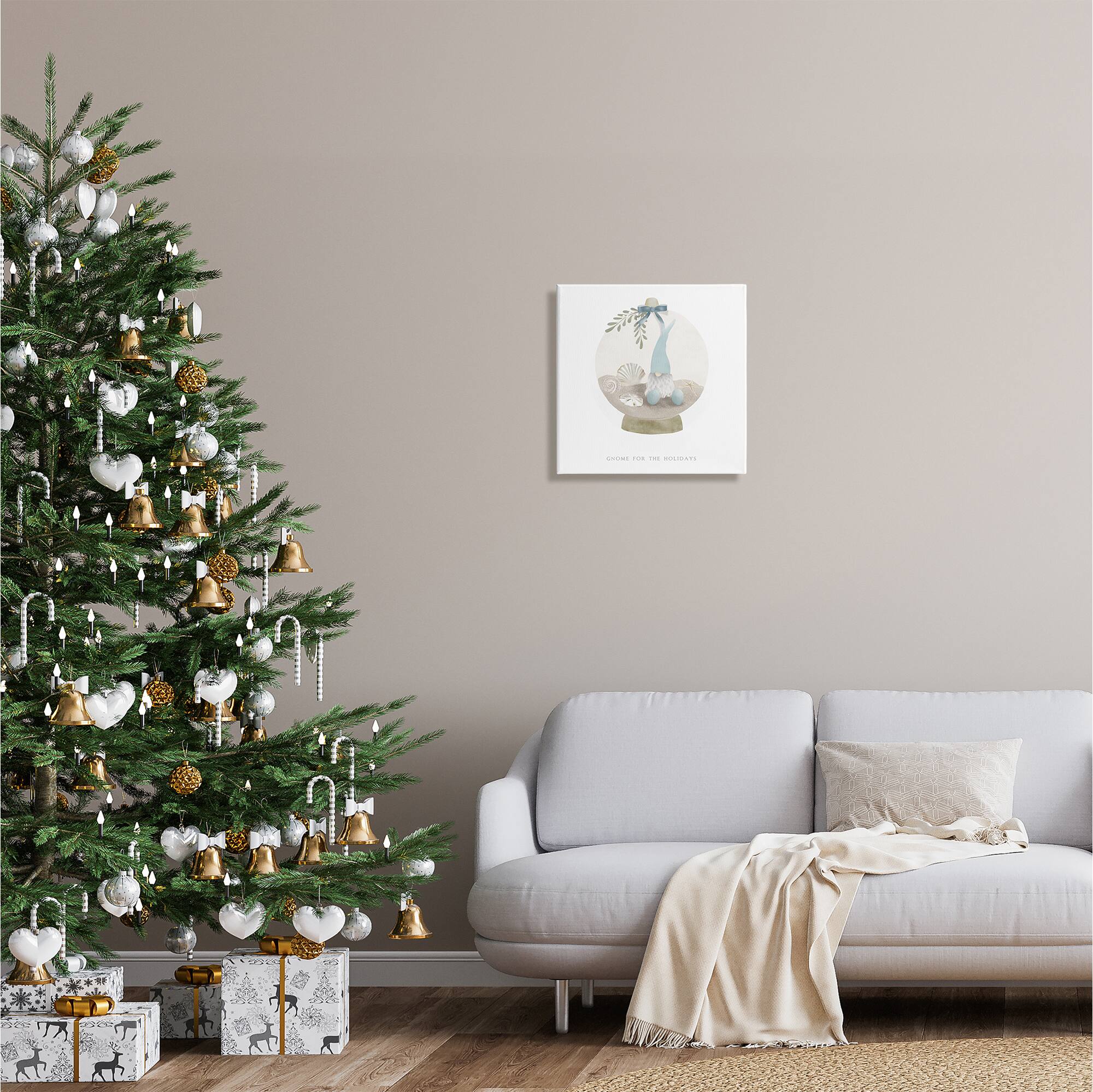 Stupell Industries Gnome For The Holidays Seashells Canvas Wall Art