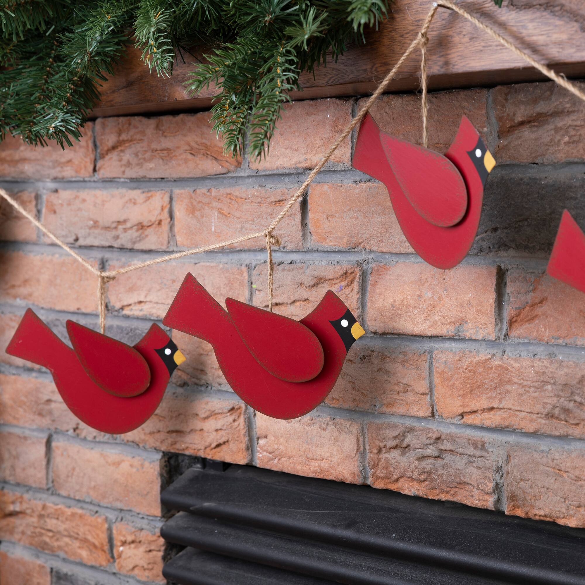 Glitzhome&#xAE; 6ft. Metal Christmas Birds Garland Set